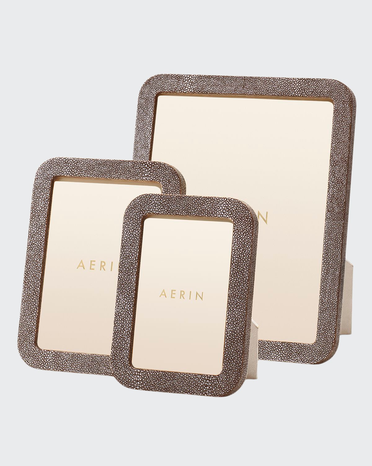 Aerin Modern Faux Shagreen Frame, 4" X 6" In Chocolate