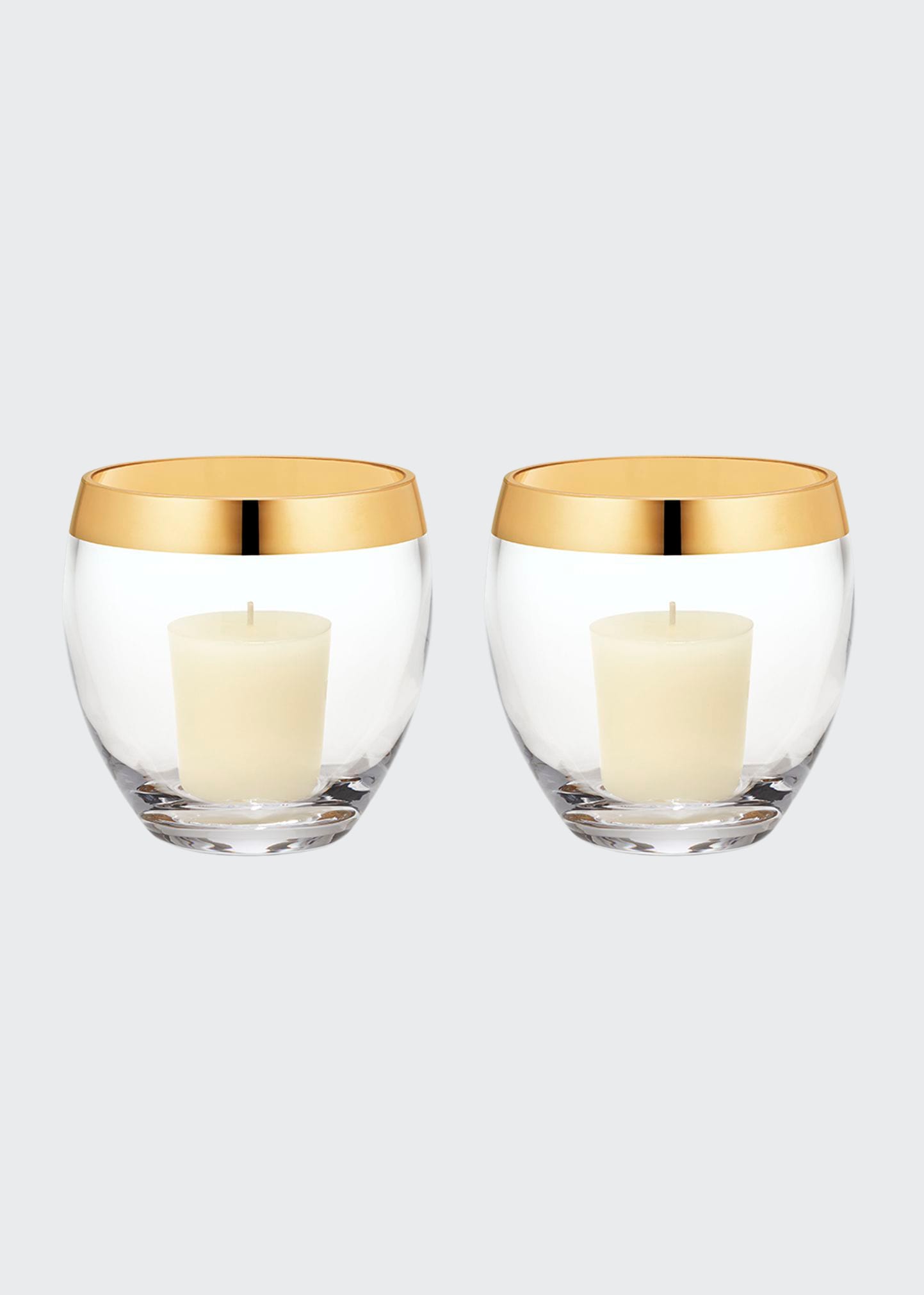 Aerin Gabriel 2-piece 24k Gold & Glass Votive Set In Gold