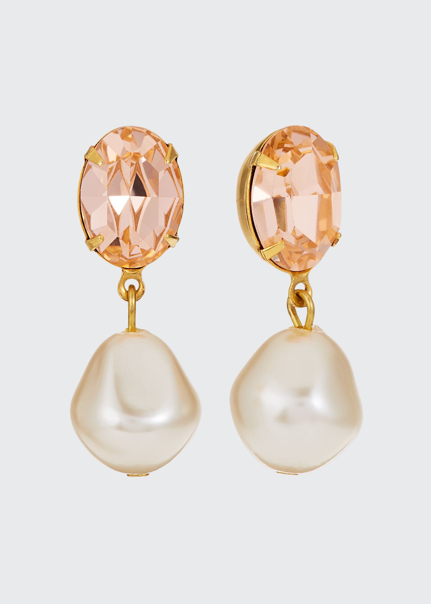Jennifer Behr Tunis Crystal-pearl Drop Earrings In Fuschia