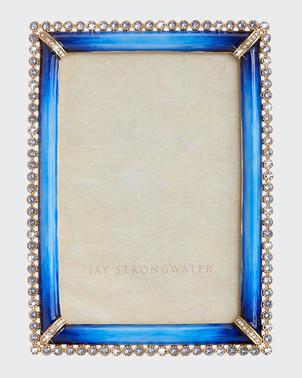 Jay Strongwater Lucas Stone Edge Picture Frame In Blue