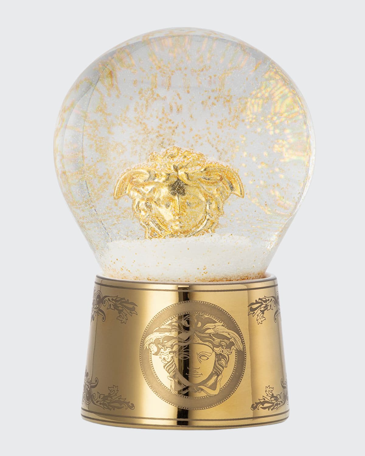 Shop Versace Gold Medusa Snow Globe In Multi