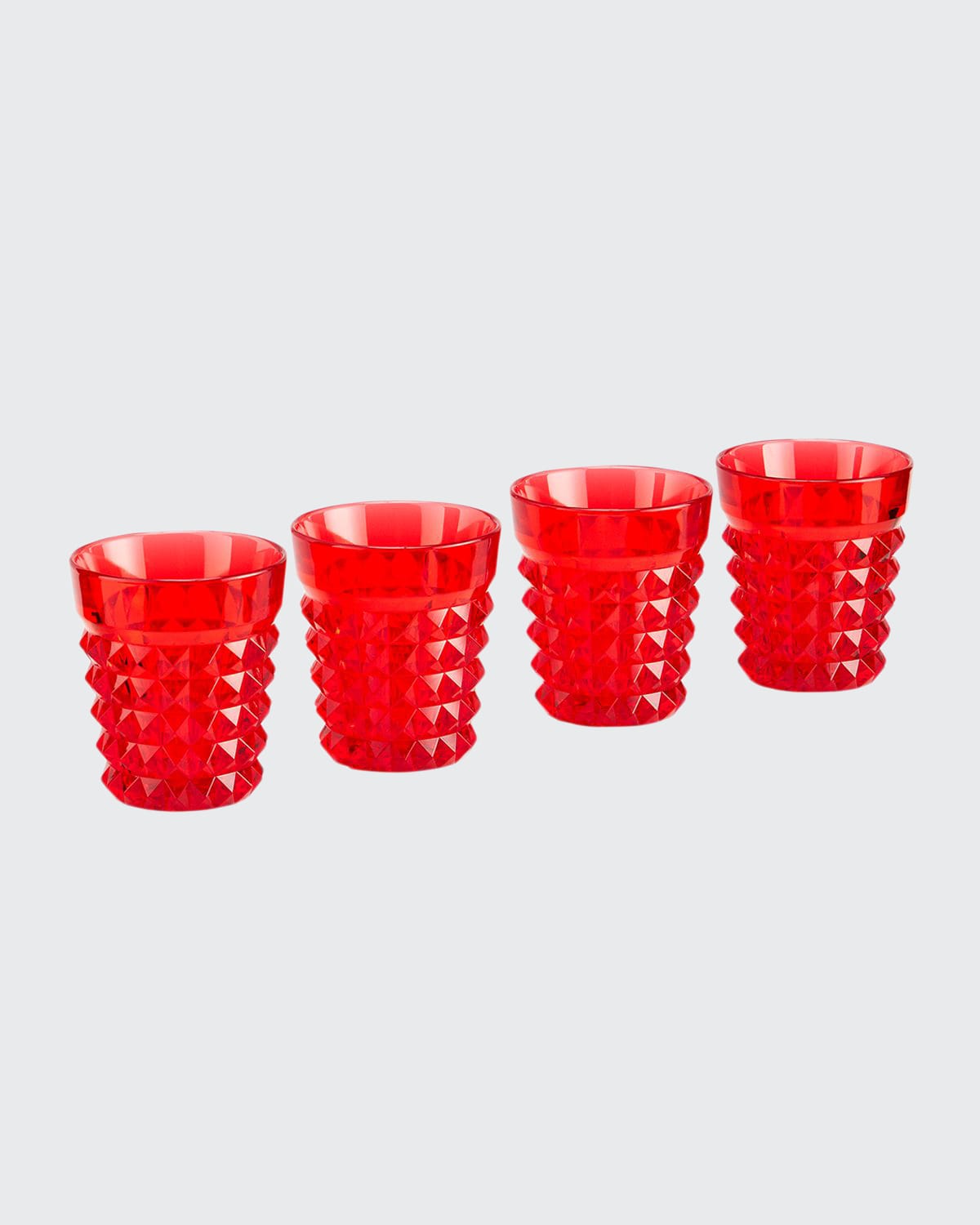 Mario Luca Giusti Palazzo Red Tumblers, Set Of 4 In Red