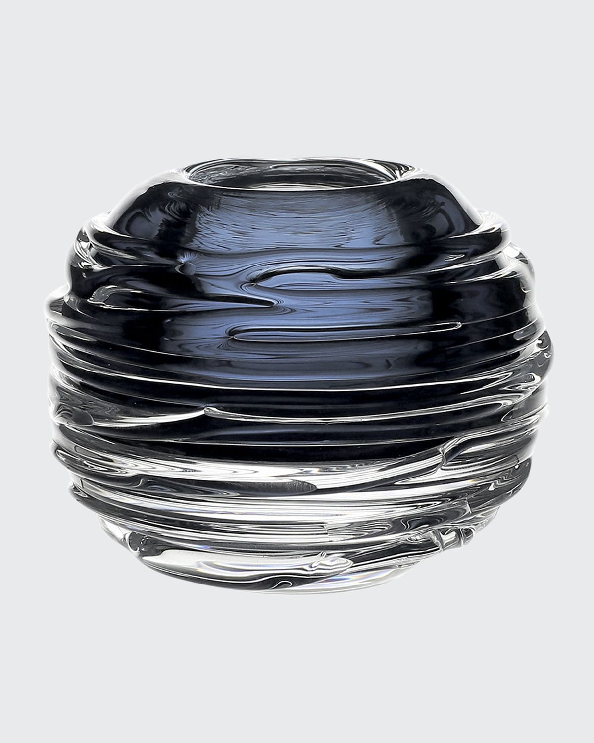 William Yeoward Crystal Miranda 3" Mini Globe Vase In Steel Blue