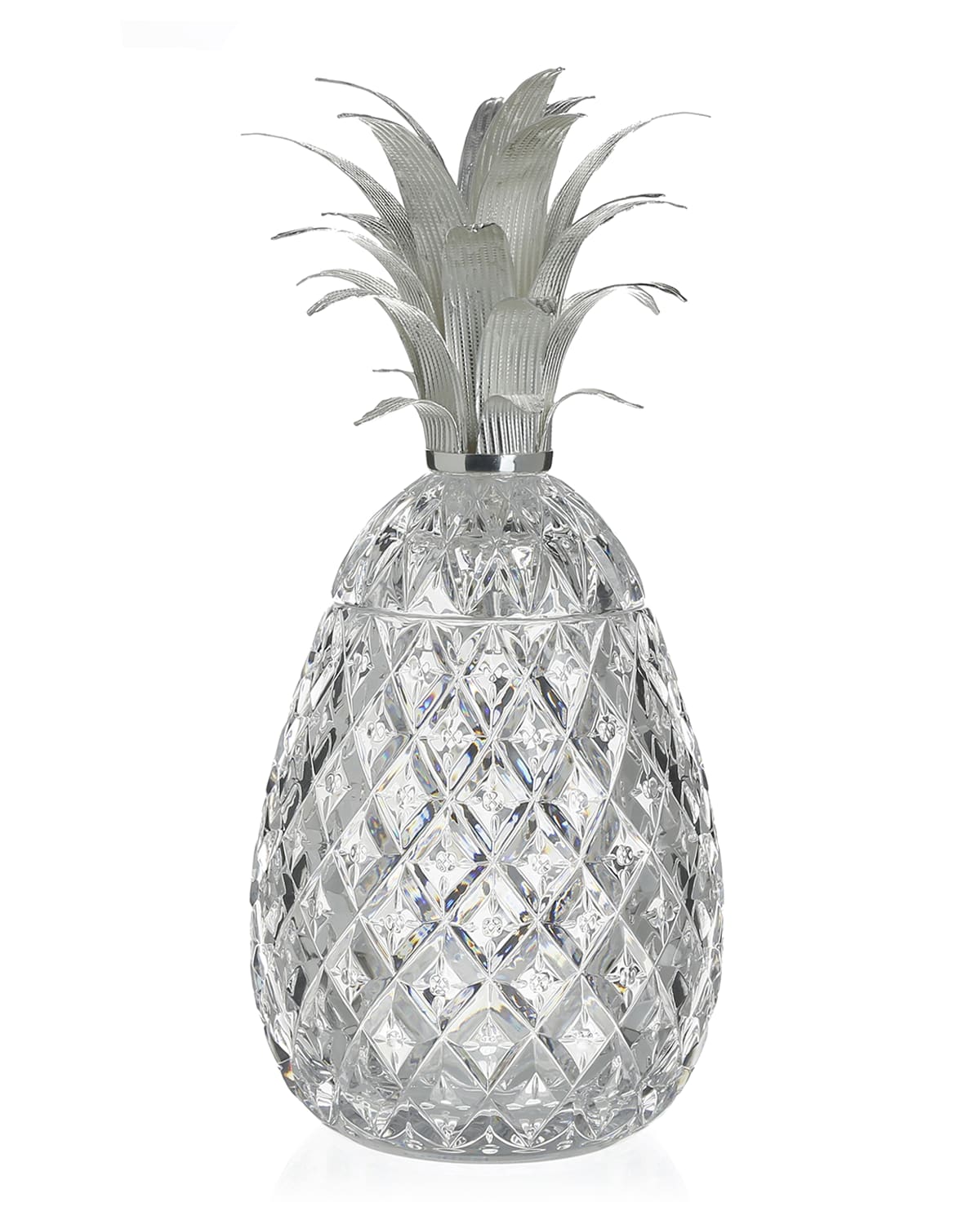 William Yeoward Crystal Isadora 11" Silver Pineapple Centerpiece In Transparent