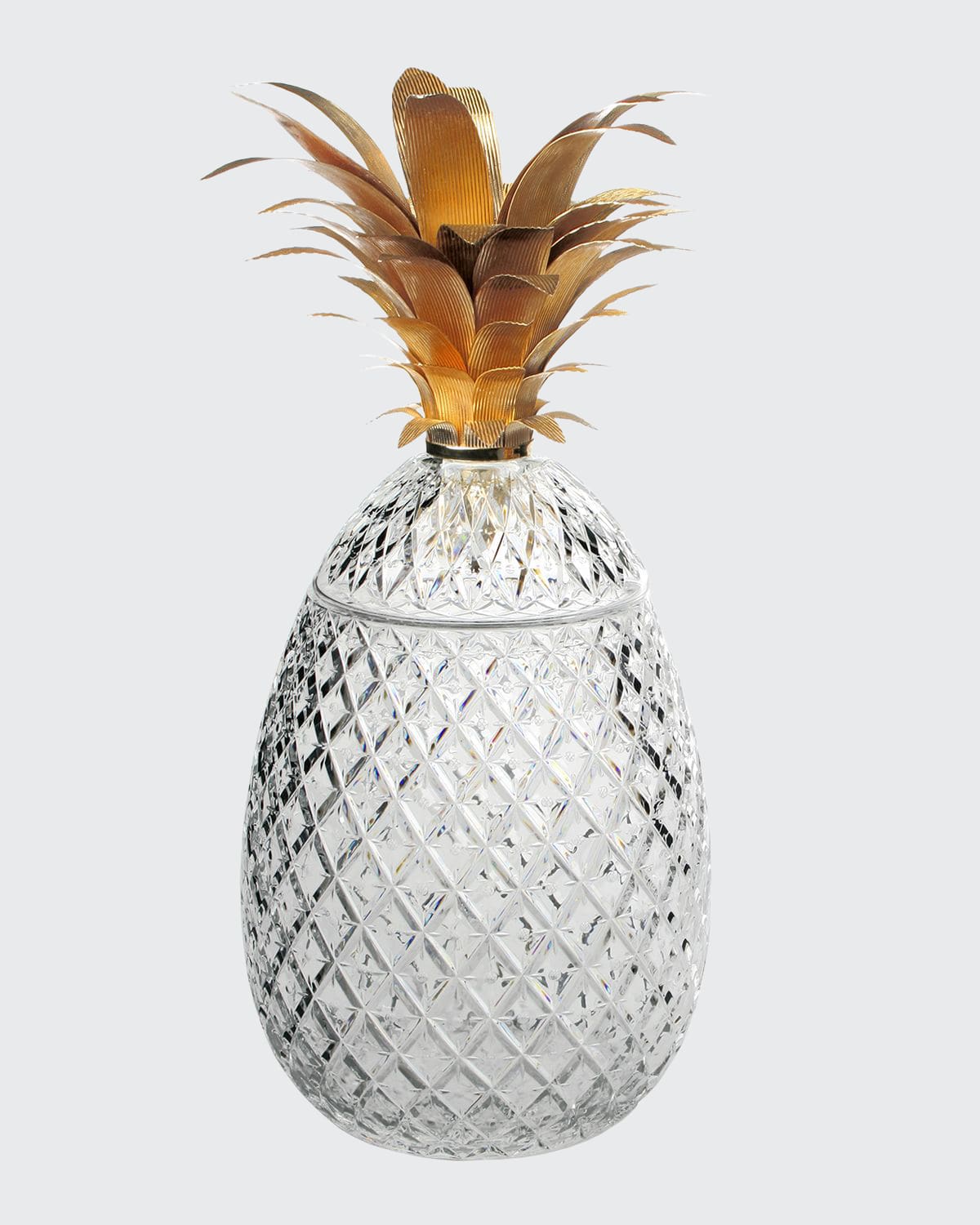 William Yeoward Crystal Isadora 26" Gold Pineapple Limited Edition Centerpiece In Transparent
