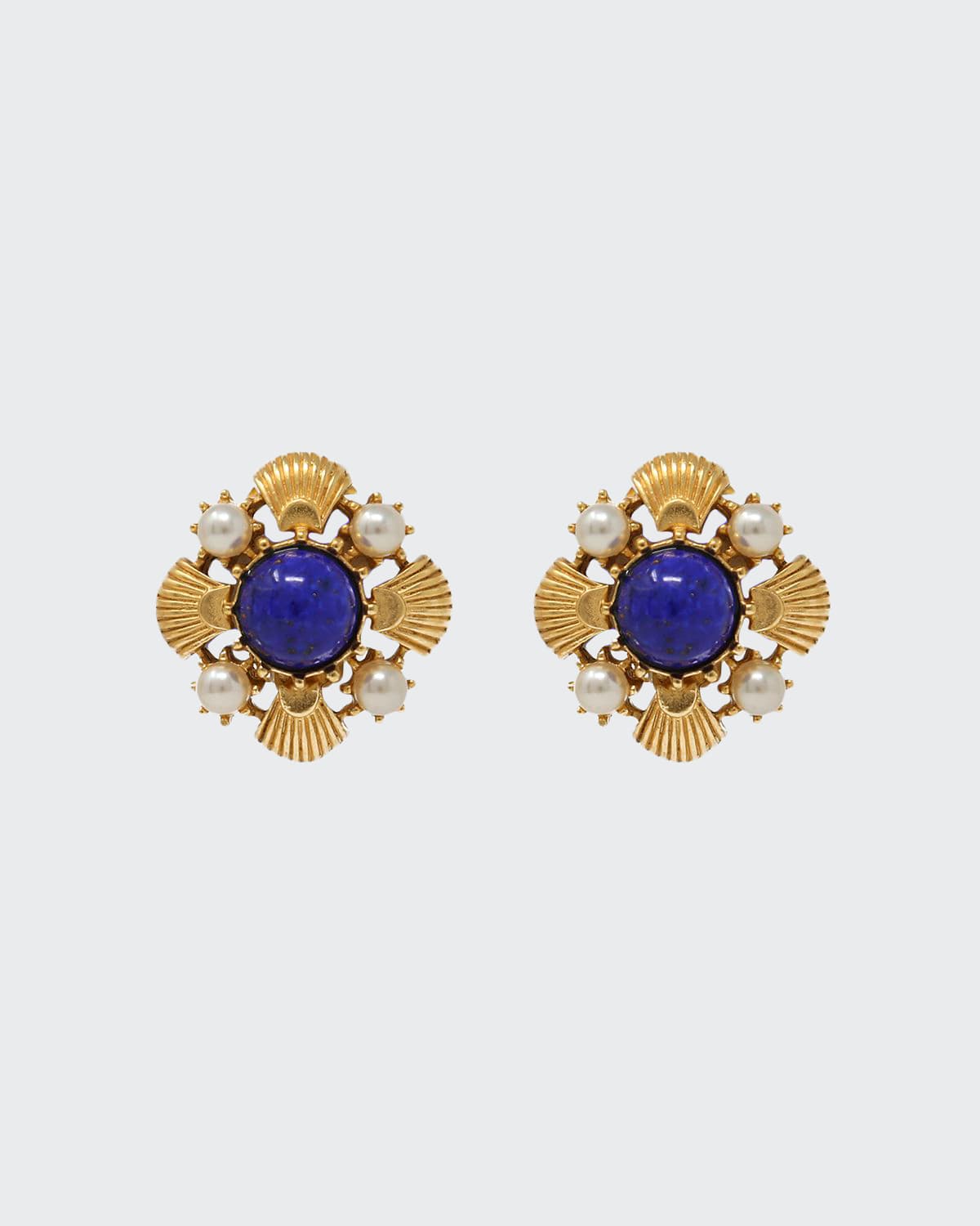 Ben-amun Stone Clip-on Earrings In Gold