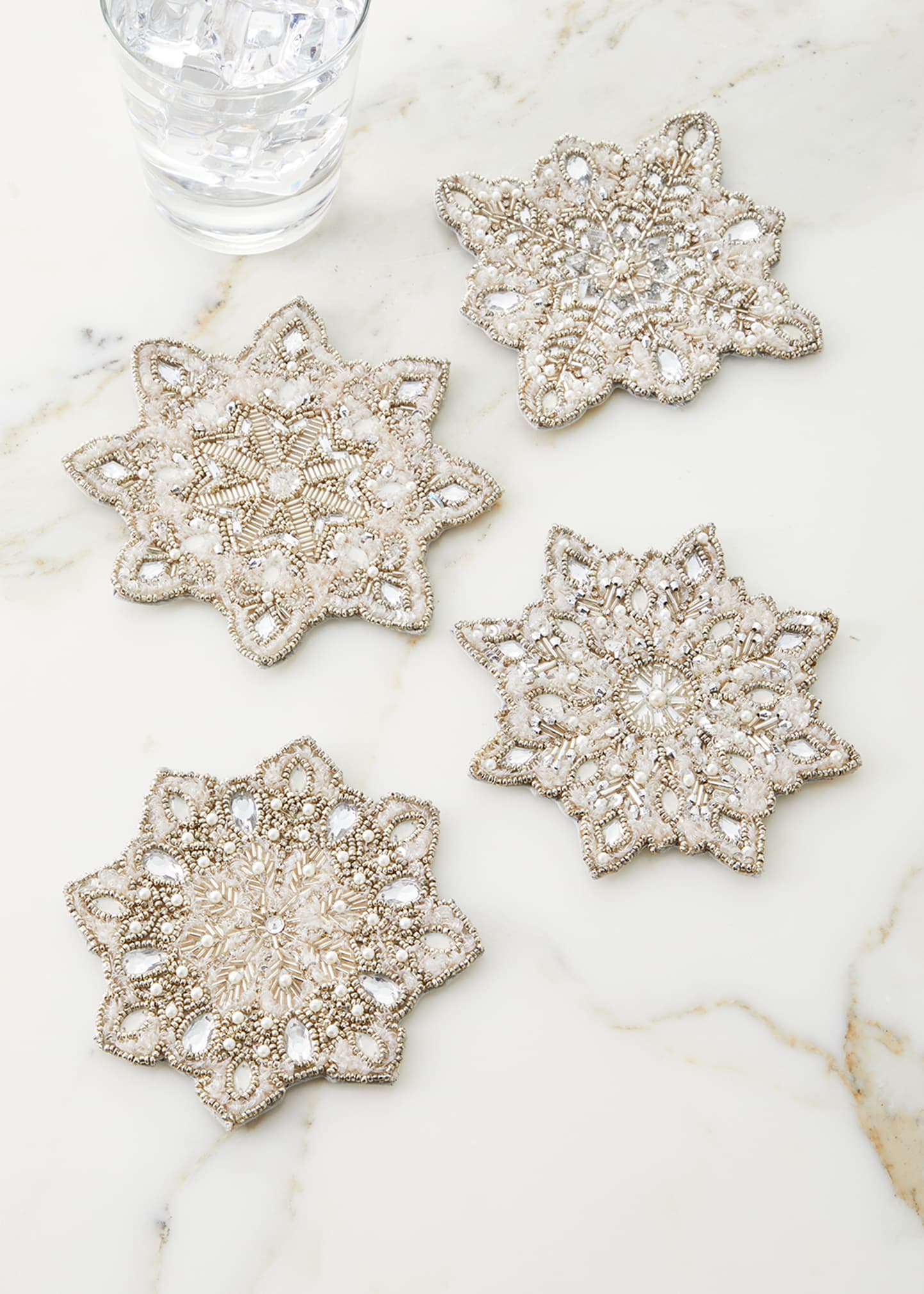 Snowflake Coasters in a Gift Bag, Set of 4