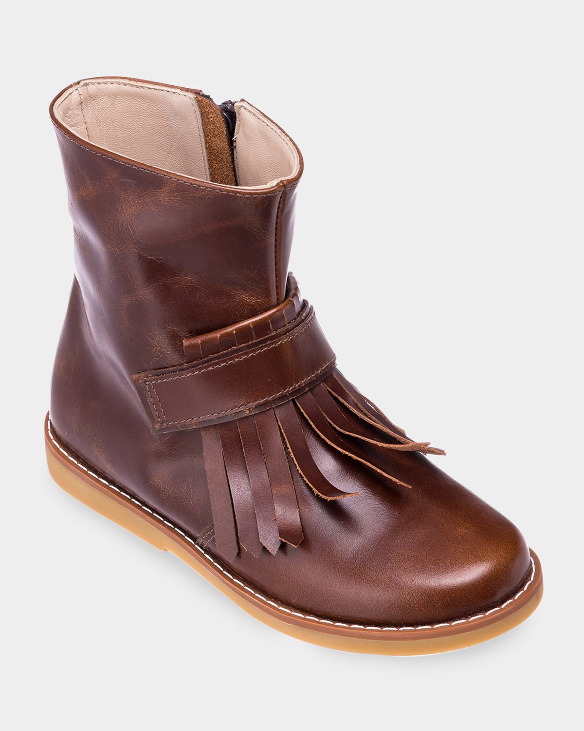 Elephantito Girl's Fringed Leather Ankle Boots, Toddler/kids
