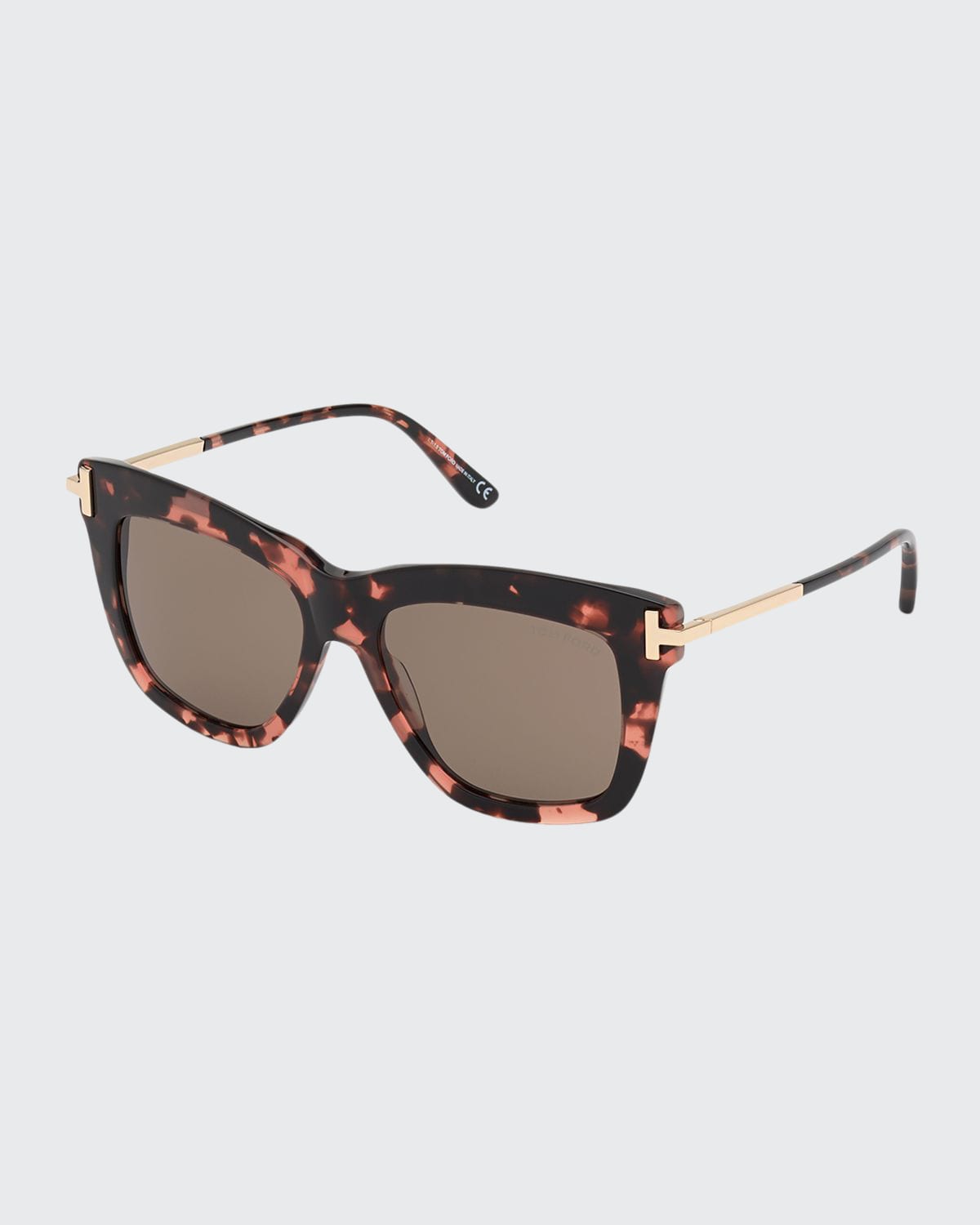 Tom Ford Dasha Oversized Square Acetate Sunglasses, Black In Brown