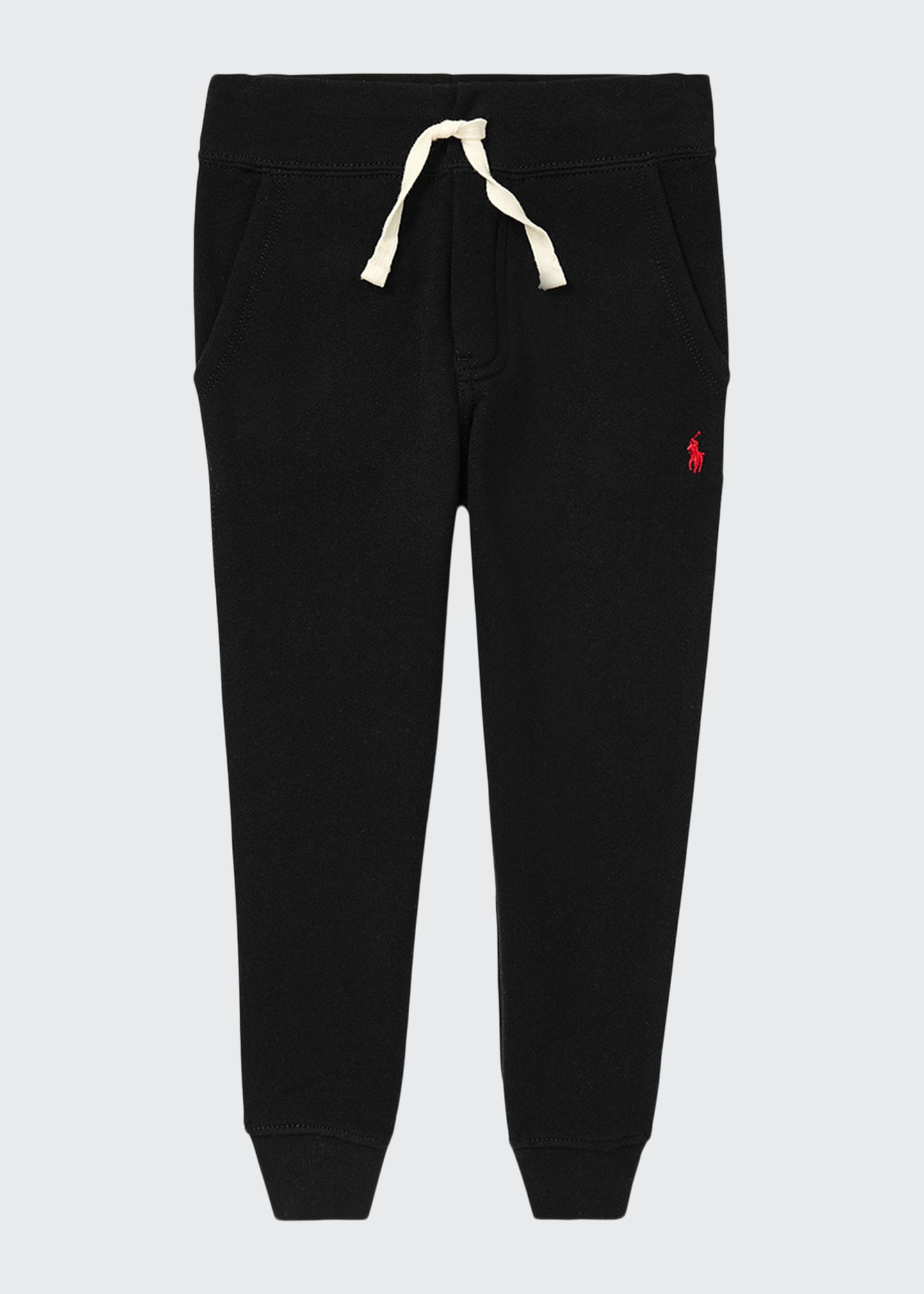 Shop Ralph Lauren Boy's Fleece Jogger Pants In Black