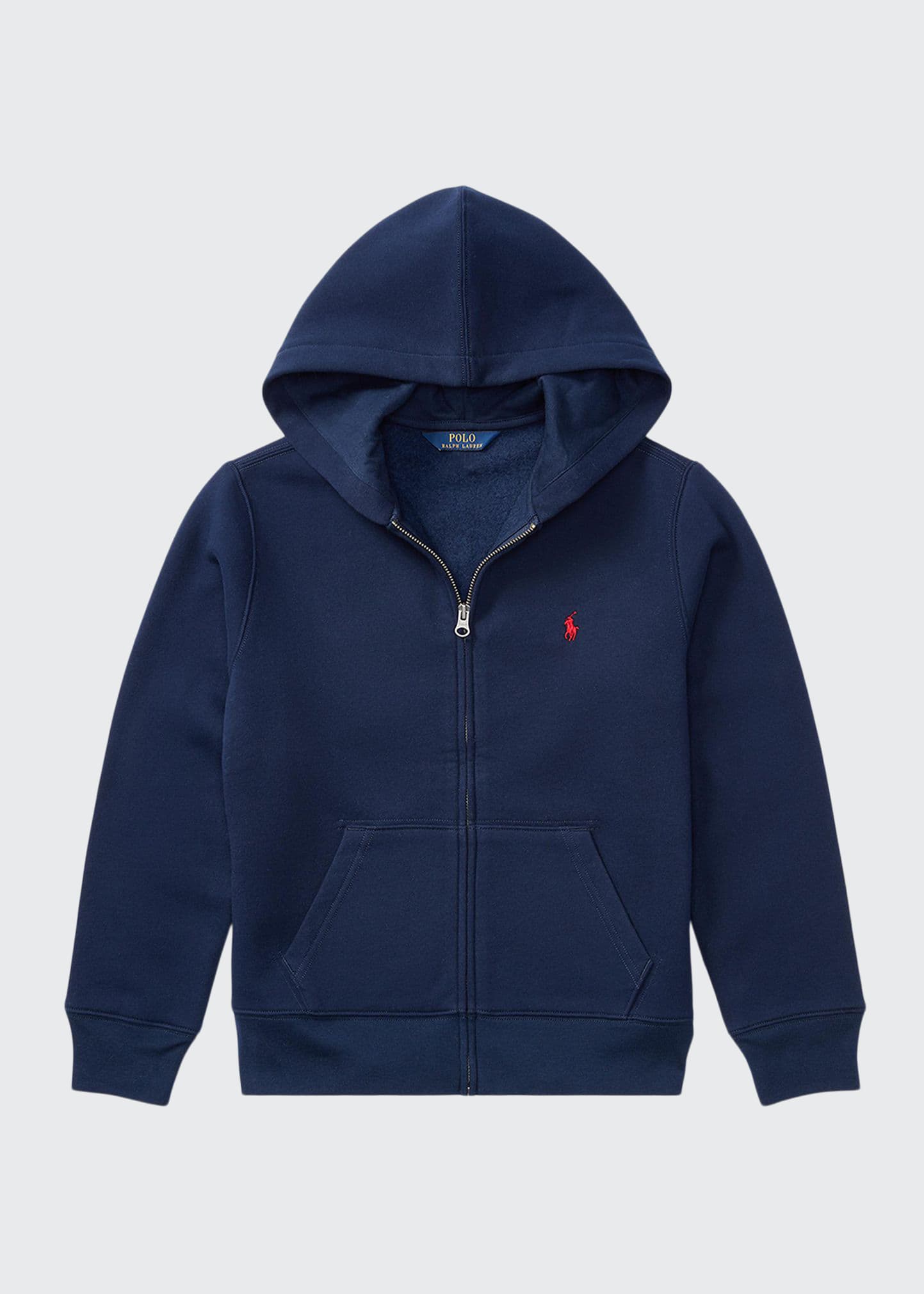 Ralph Lauren Kids' Boy's Knitted Fleece Hoodie In Blue