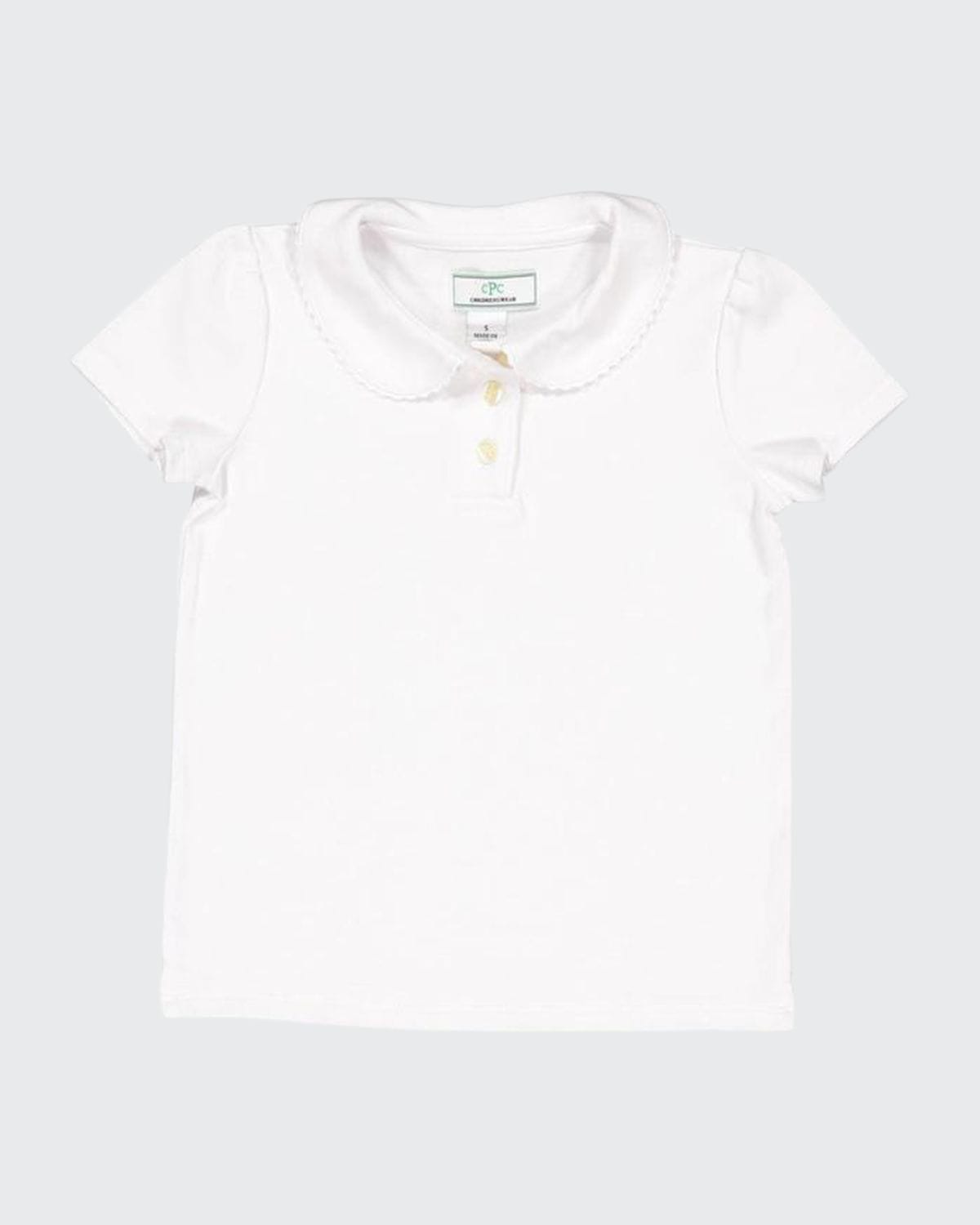 Classic Prep Childrenswear Girl's Sarah Short-Sleeve Cotton Polo Shirt, Size 12M-14