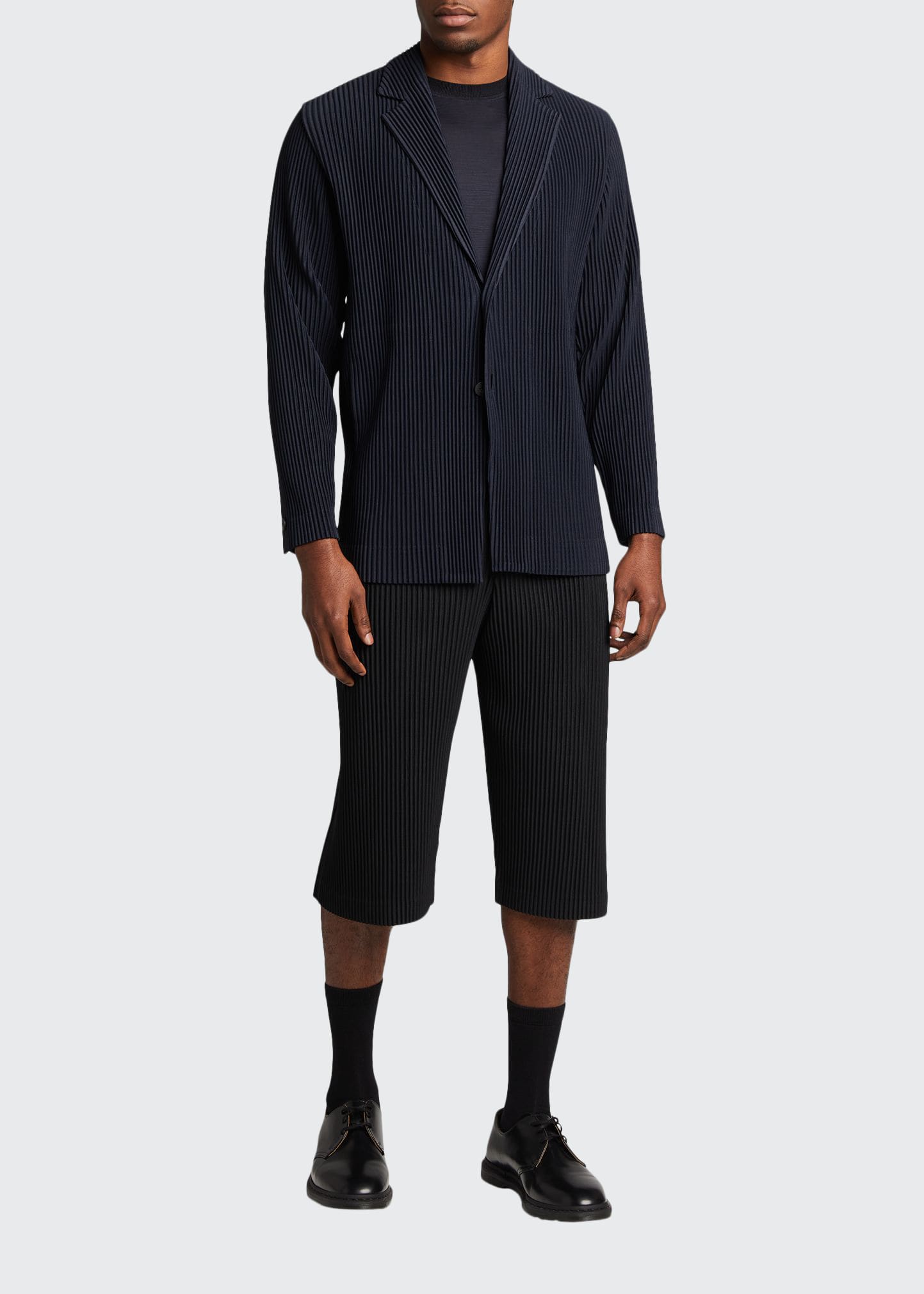 Men's Pleated Polyester Basic Sport Coat
