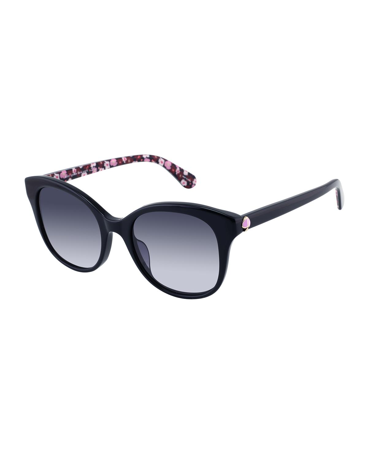 Kate Spade Bianka Round Acetate Sunglasses, Black/purple In  display picture 1