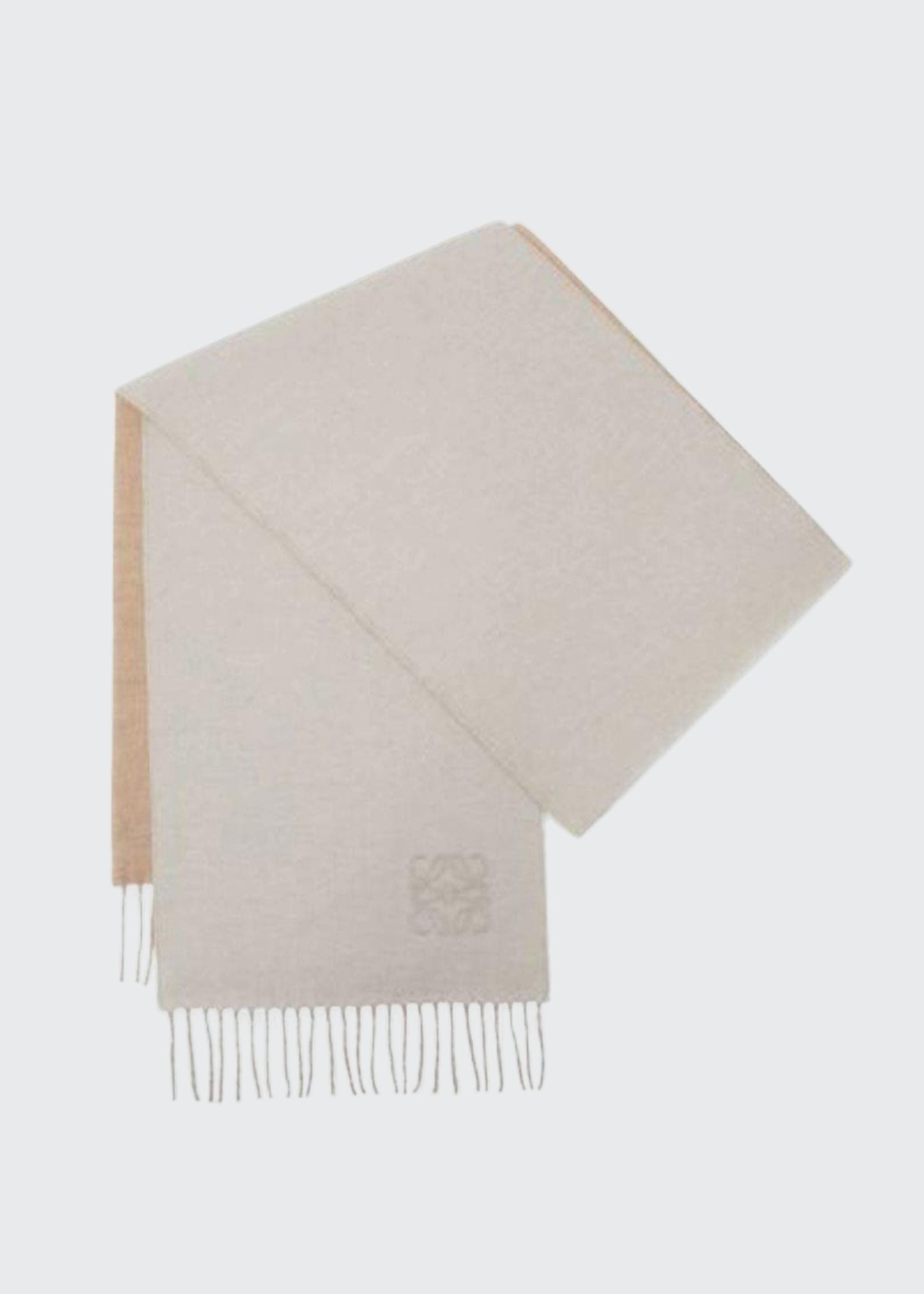 Loewe Bicolor Wool-blend Scarf In Sand