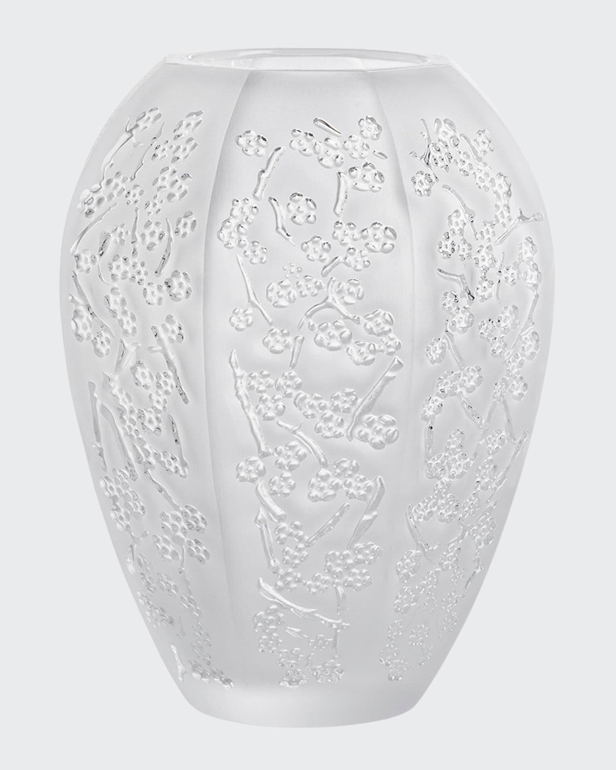 Shop Lalique Medium Sakura Vase In Clear