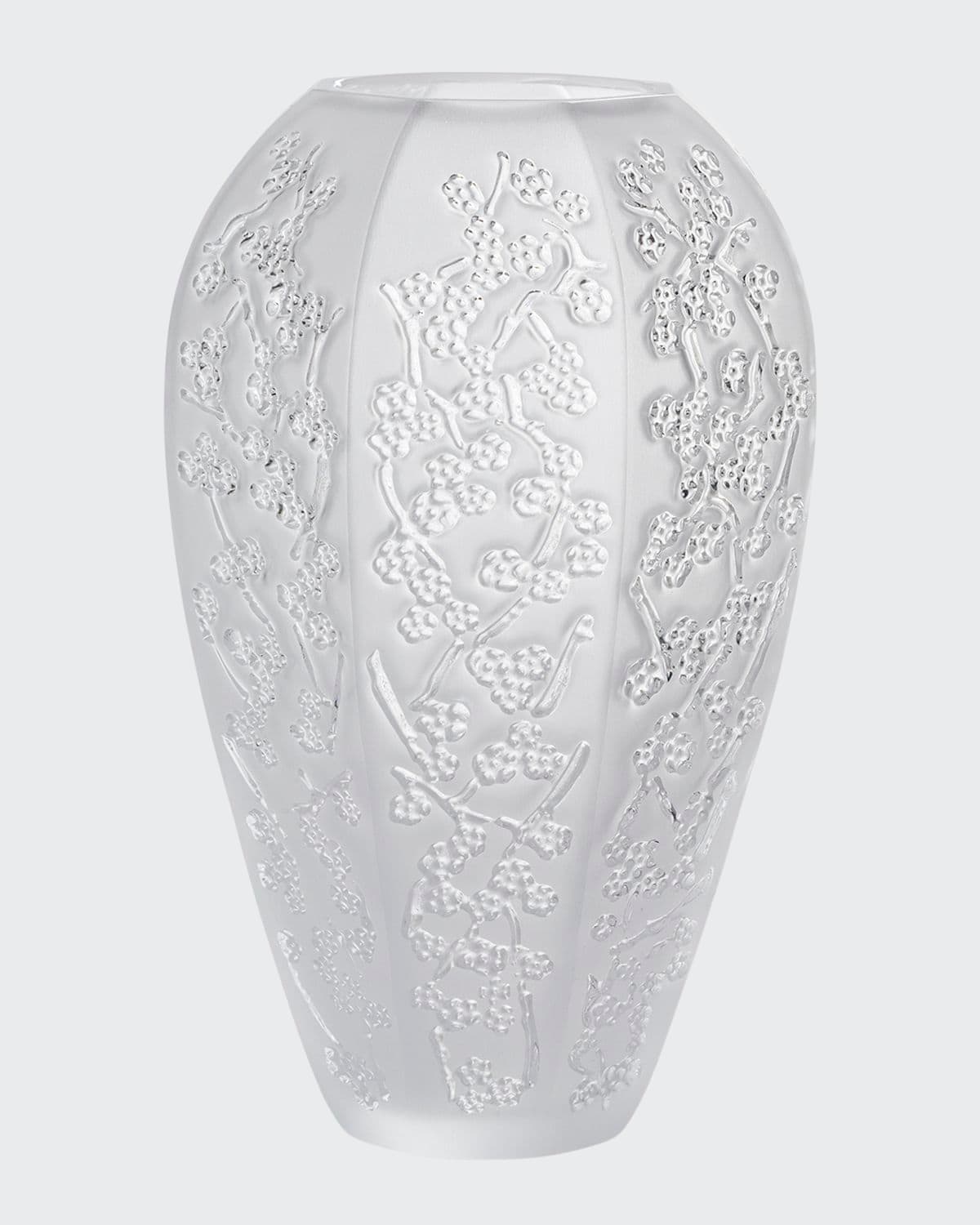 Shop Lalique Large Sakura Vase In Clear