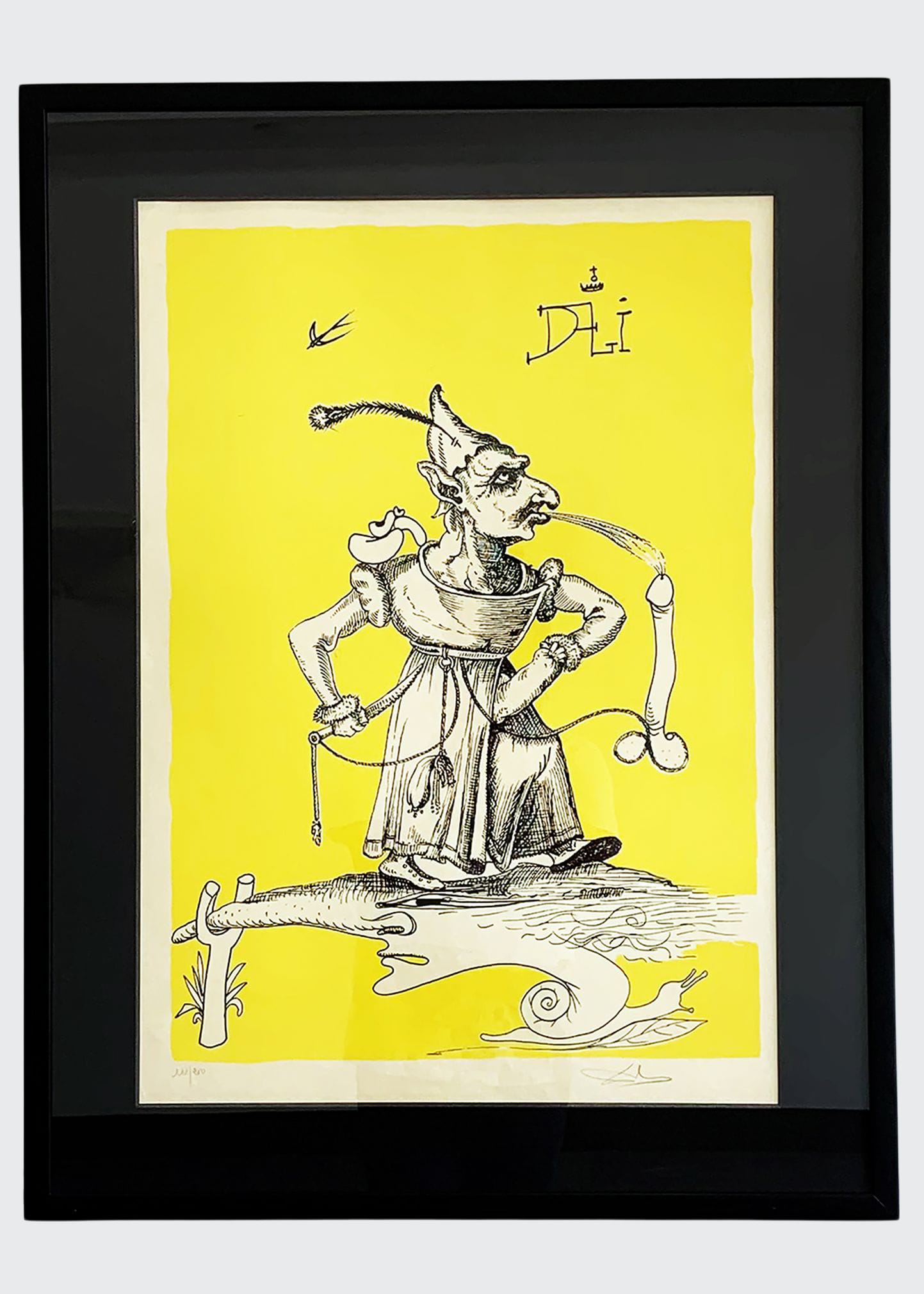 "Les Songes Drolatiques de Pantagruel" Original Art by Salvador Dali (Yellow)