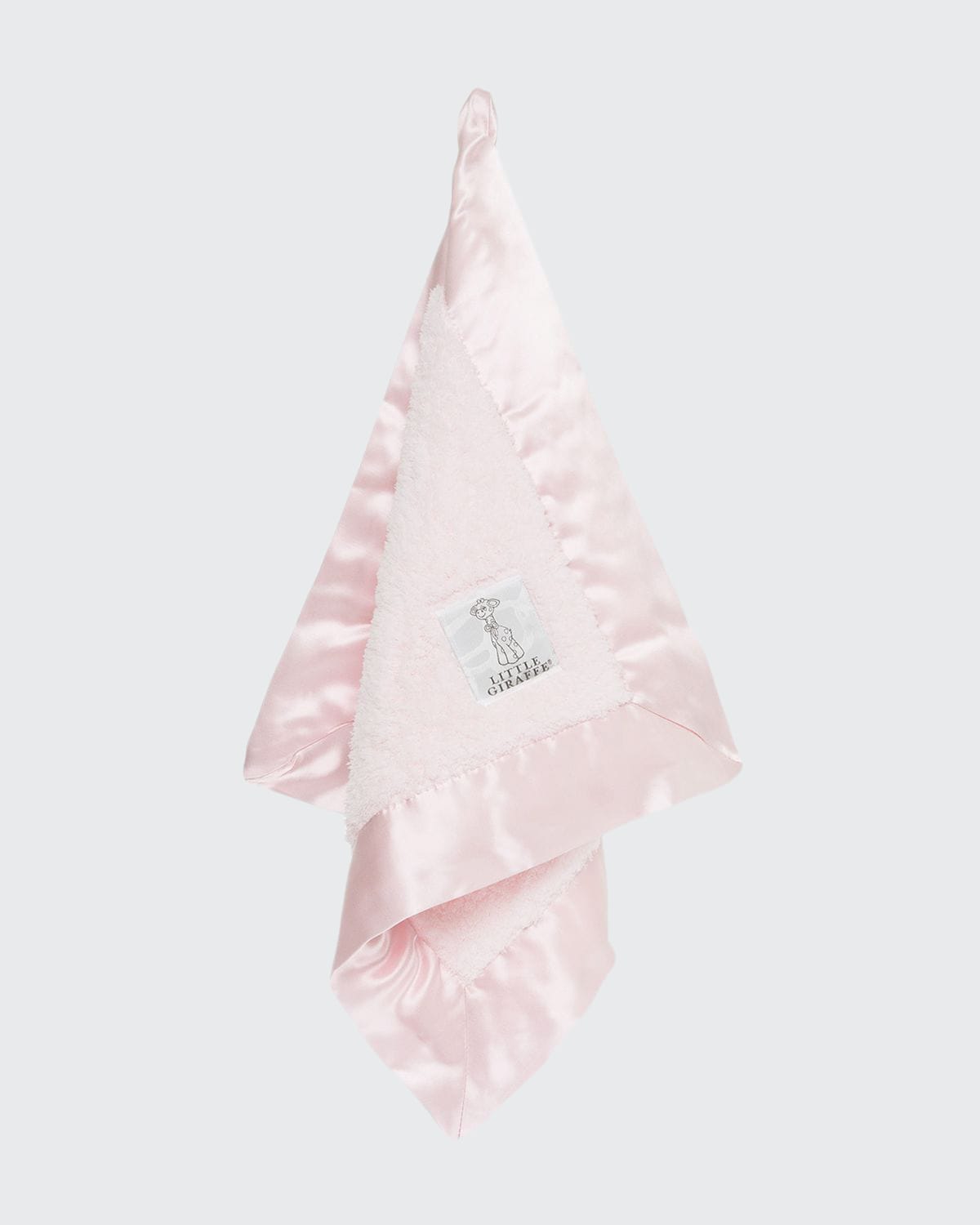 Little Giraffe Kids' Chenille Solid Plush Baby Blanket W/ Satin Border In Pink