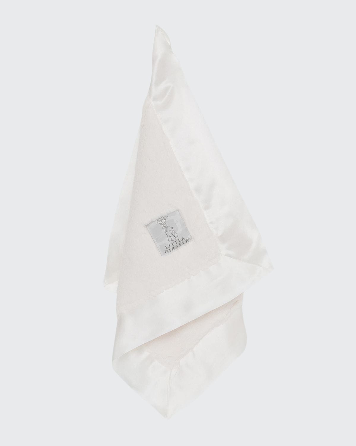 Shop Little Giraffe Luxe Solid Plush Baby Blanket W/ Satin Border In Neutral Pattern