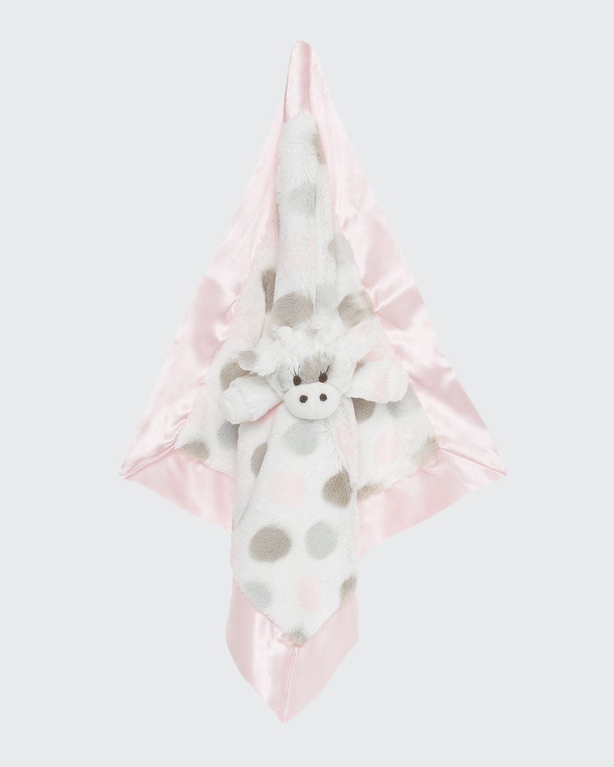 Little Giraffe Kids' Dotted Plush Baby Blanket In Pink
