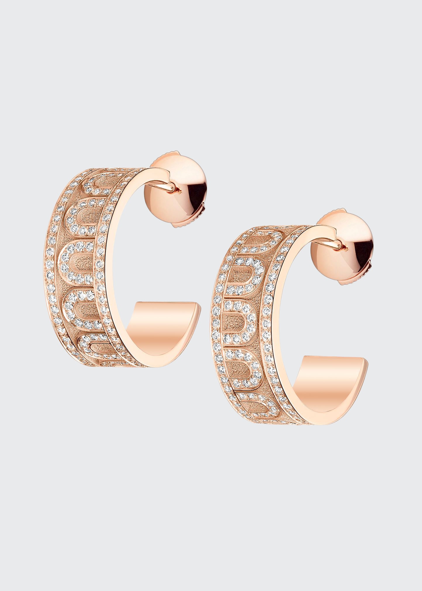 DAVIDOR 18k Rose Gold Diamond L'Arc Hoop Earrings