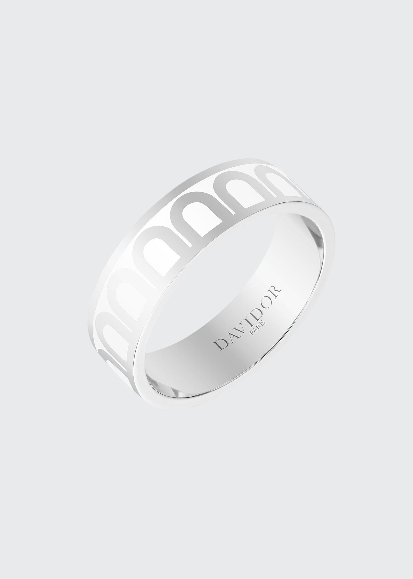 DAVIDOR L'Arc de Davidor 18k White Gold Ring - Med. Model, Neige, Size 54