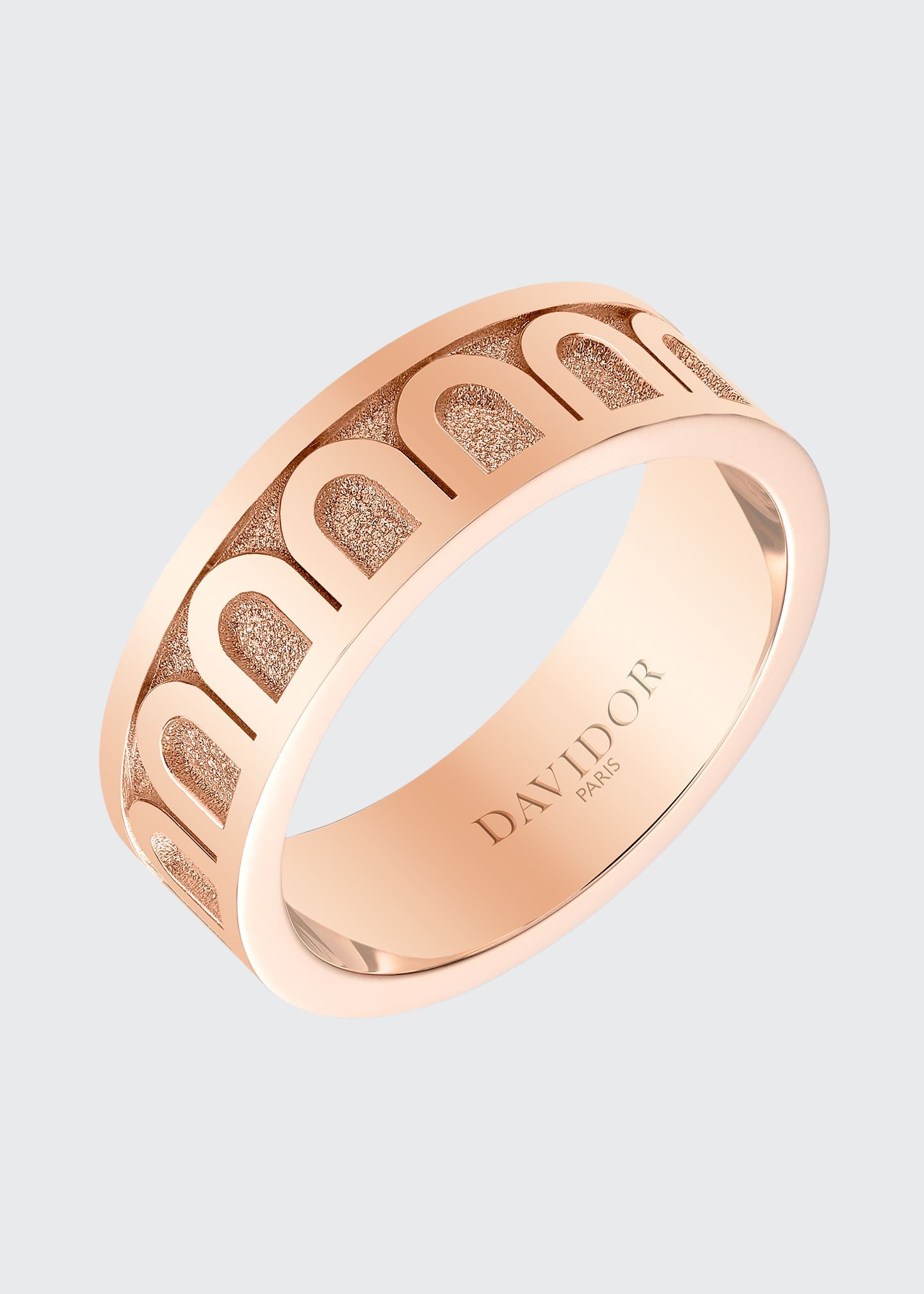 DAVIDOR L'Arc de Davidor 18k Rose Gold Ring - Med. Model, Satin Finish, Sz. 53