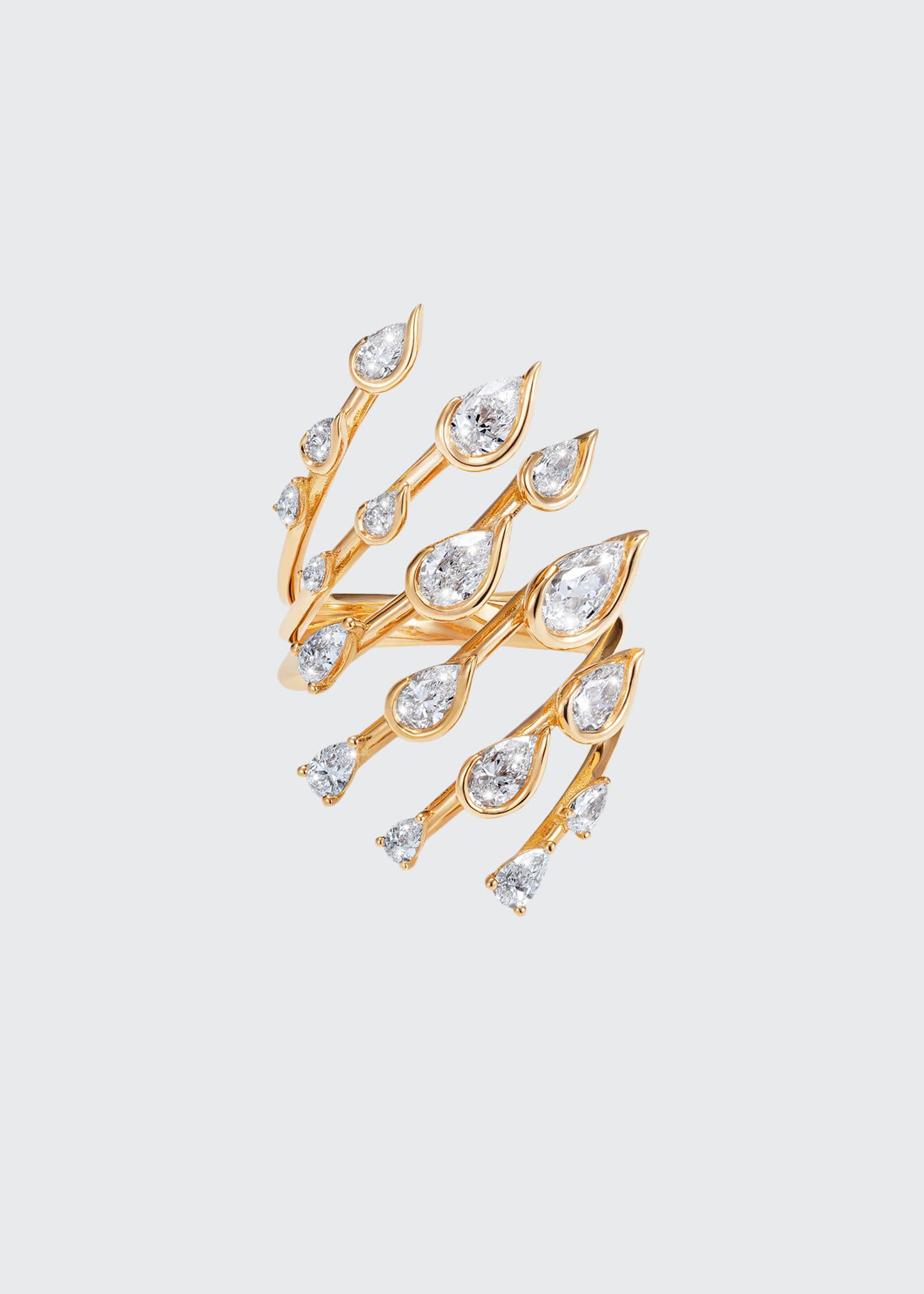 Fernando Jorge Flare Small Ring in 18K Yellow Gold and Diamonds