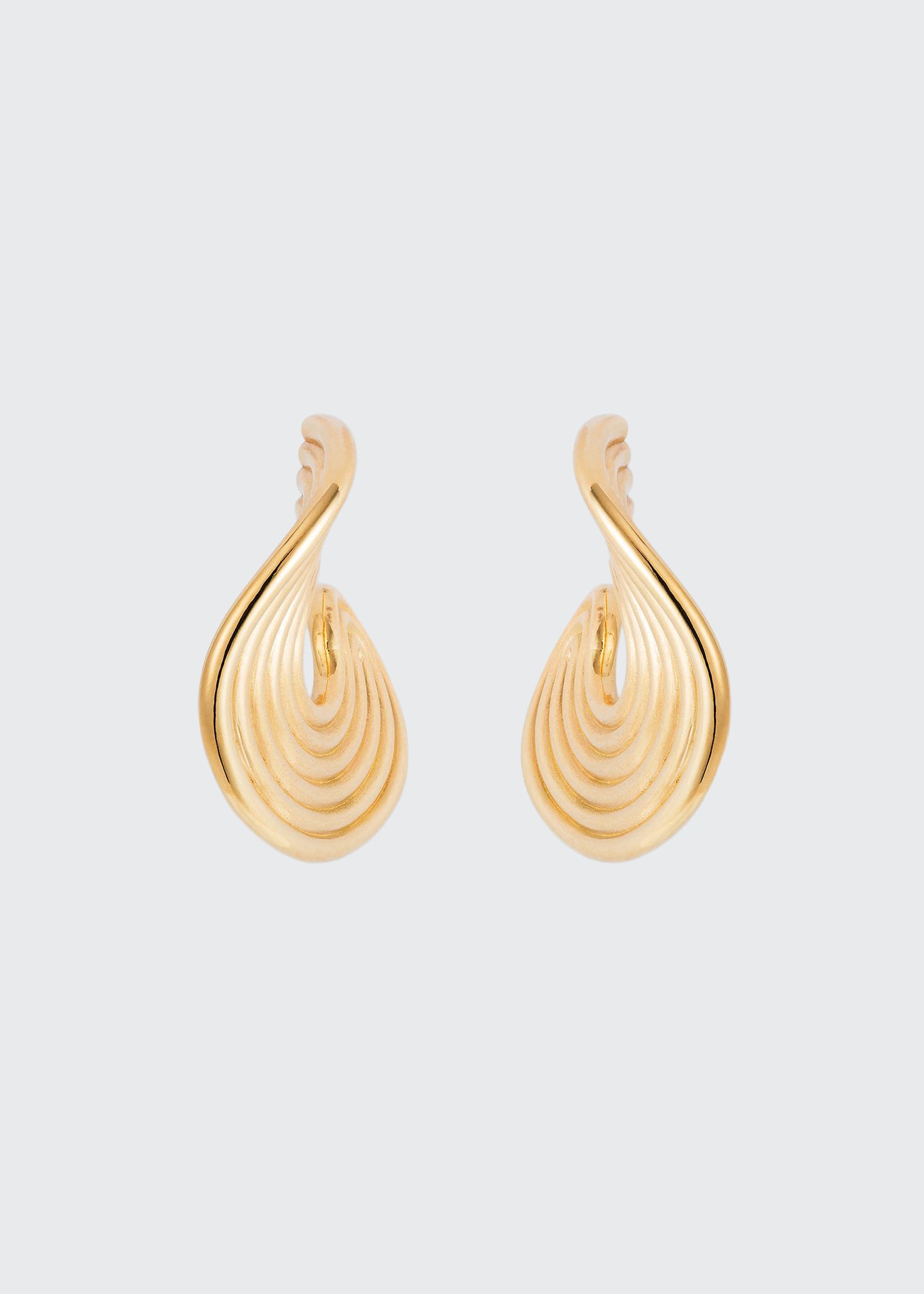 Fernando Jorge Stream Lines Flat Hoop Earrings in 18k Yellow Gold