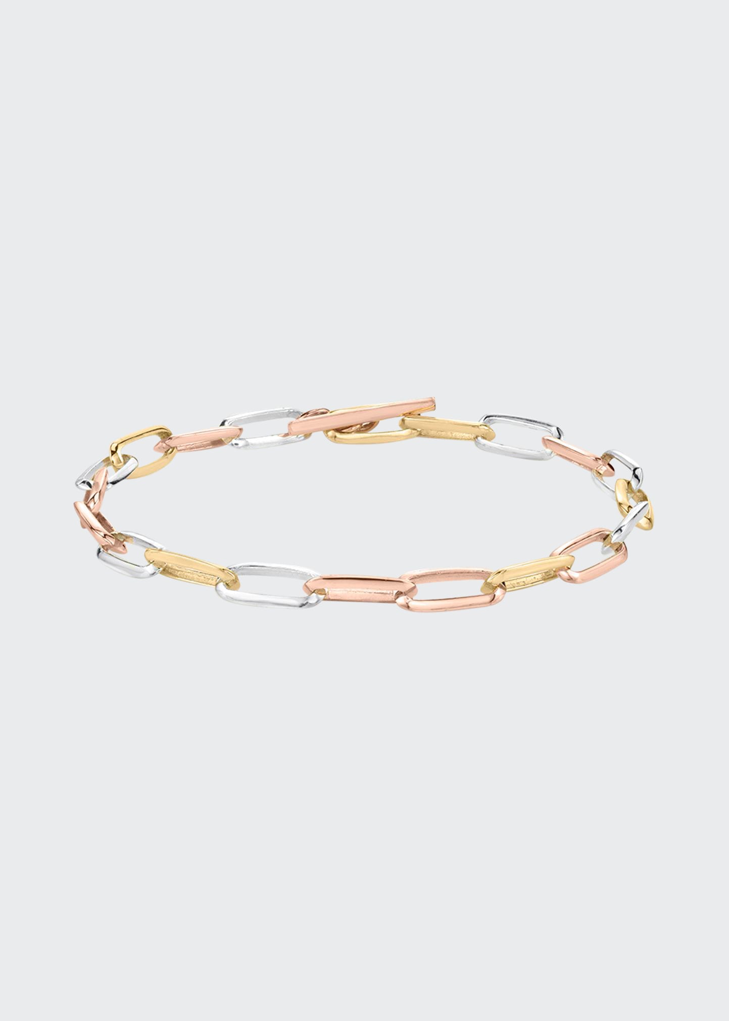 Lizzie Mandler Fine Jewelry Mixed Gold and Silver Knife Edge Bracelet