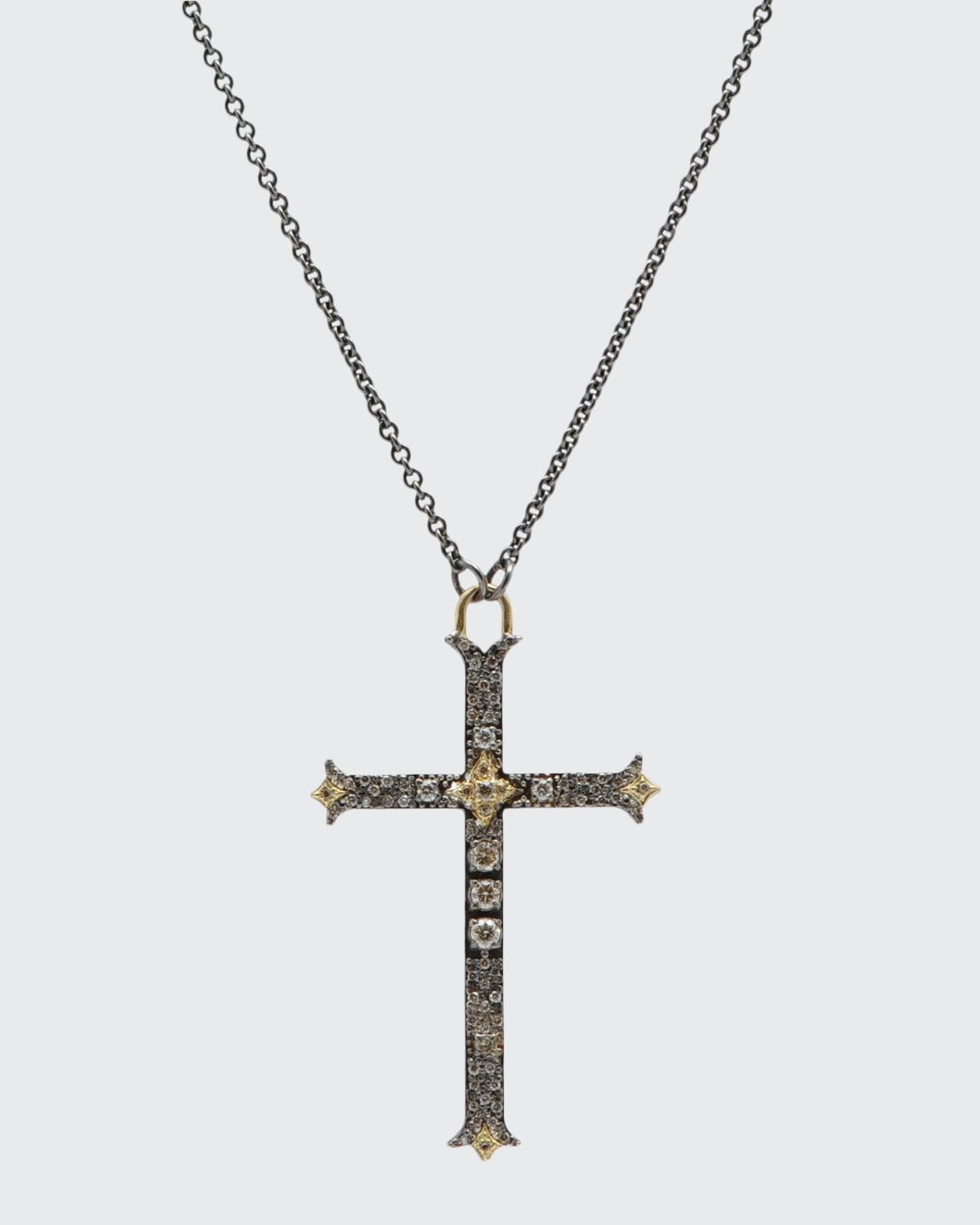 Armenta Old World Diamond Large Cross Pendant Necklace