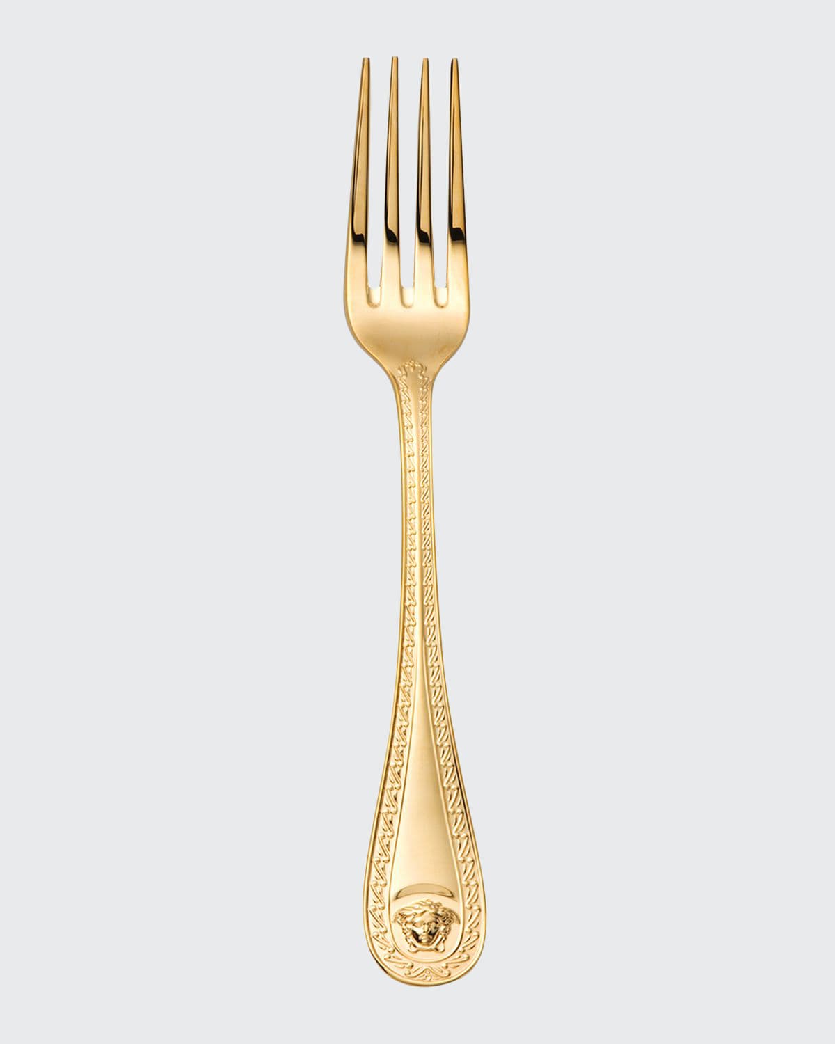 Versace Medusa Gold-plated Table Fork In Gold