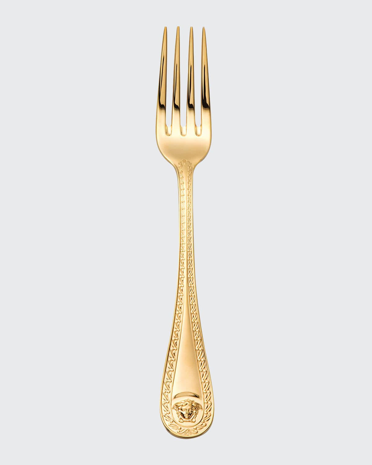 Versace Medusa Gold-plated Salad/dessert Fork In Gold