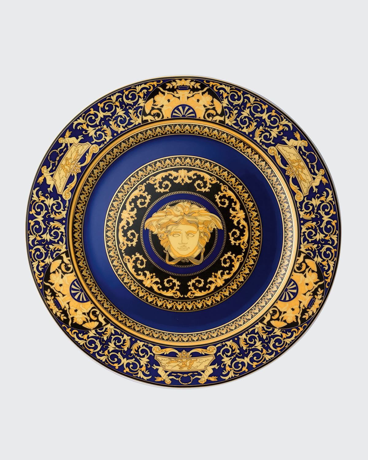 Versace Medusa Blue Wall Plate In Blue