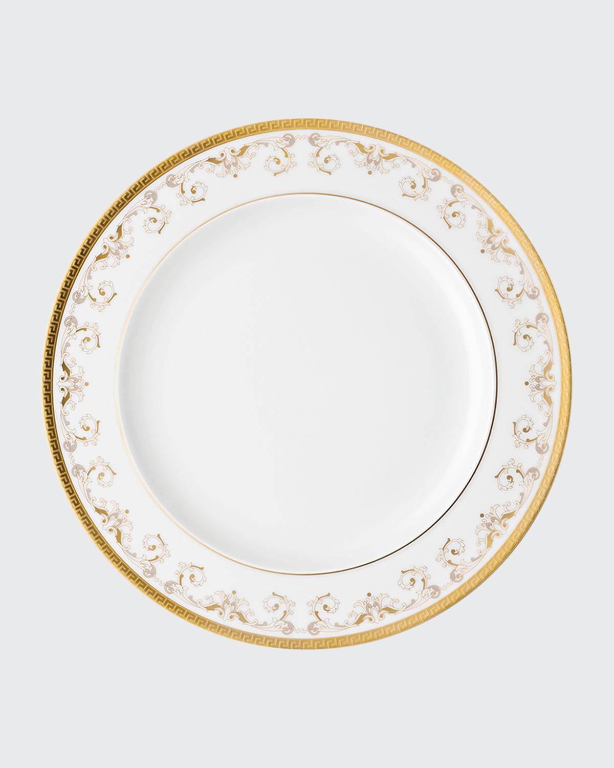 Shop Versace Medusa Gala Gold Dinner Plate In White And Gold