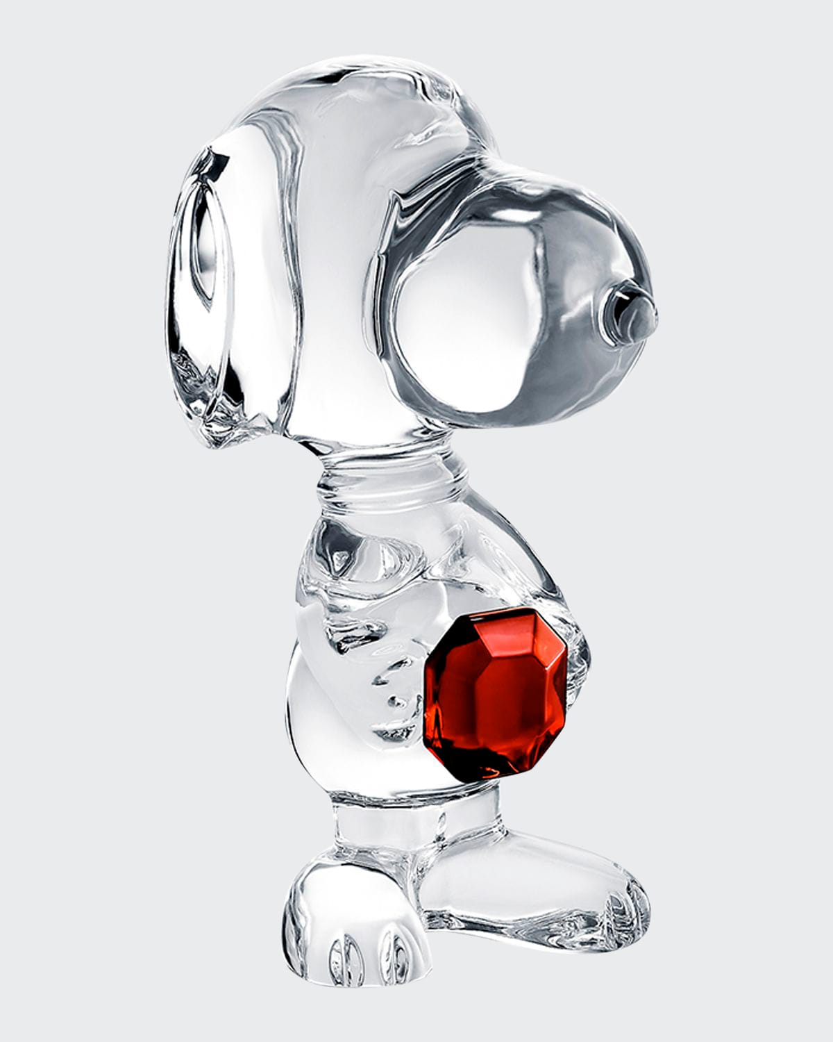 Shop Baccarat Crystal Snoopy Heart Figurine In Clear