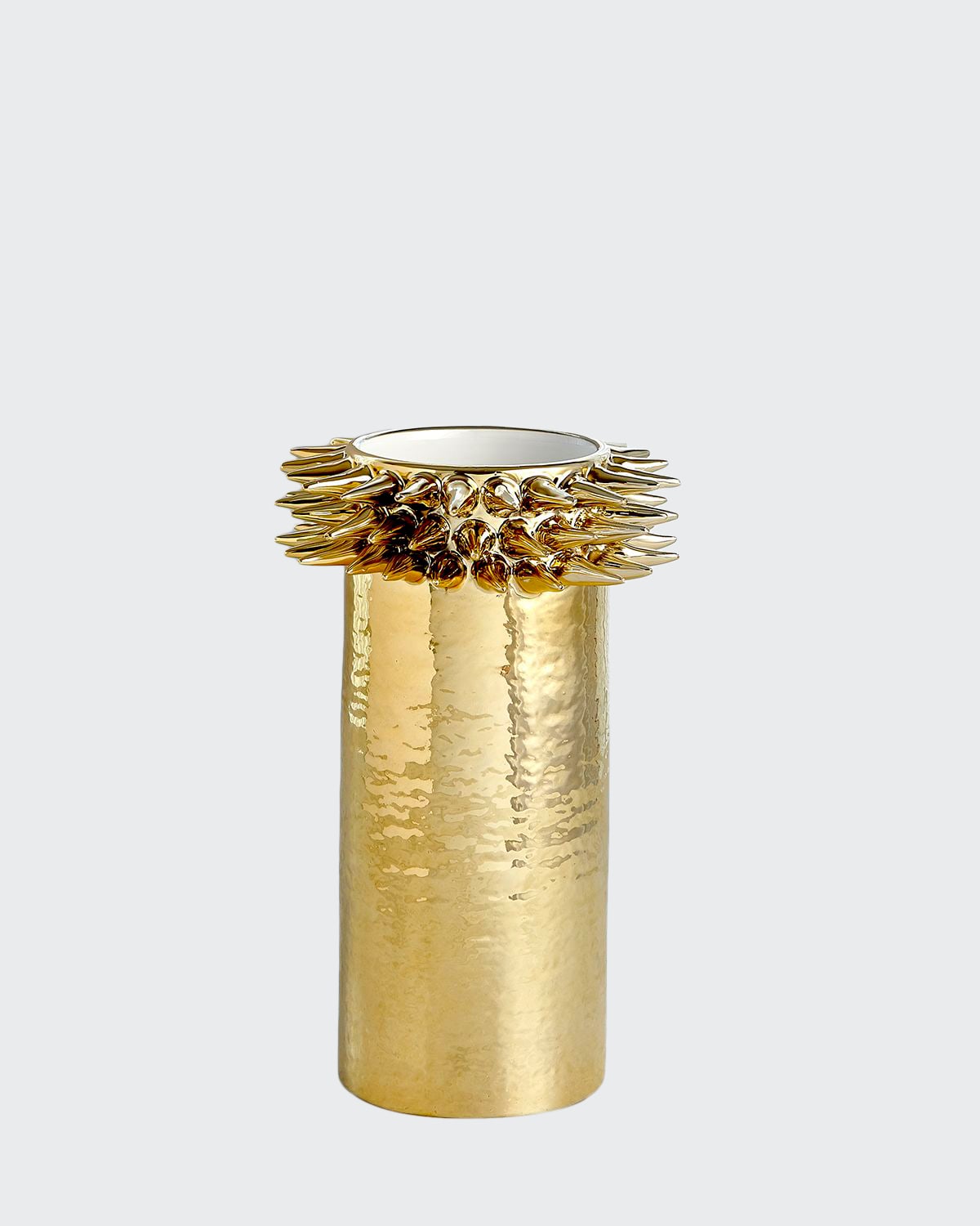 Shop Ashley Childers For Global Views Spike Cylinder Small Vase In Gold