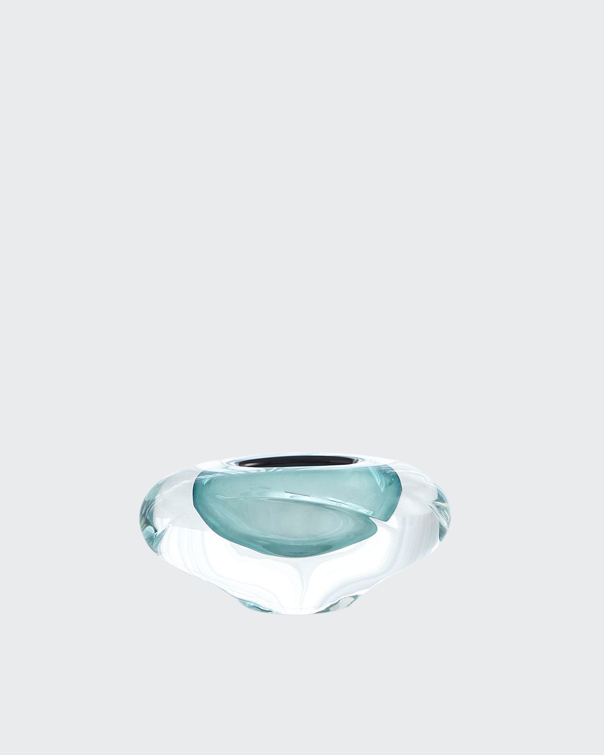 Global Views Abstract Bean Small Vase In Azure
