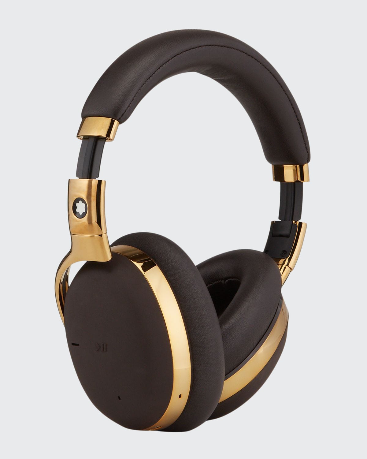 Shop Montblanc Mb 01 Over-ear Headphones, Gold/brown In Gold / Brown