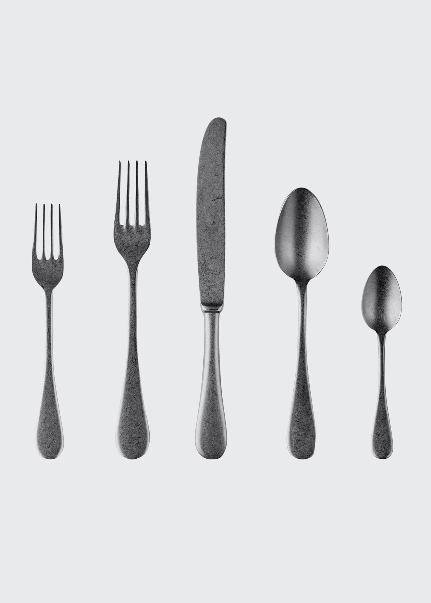 Mepra Vintage 5-piece Stainless Steel Place Set In Black 2