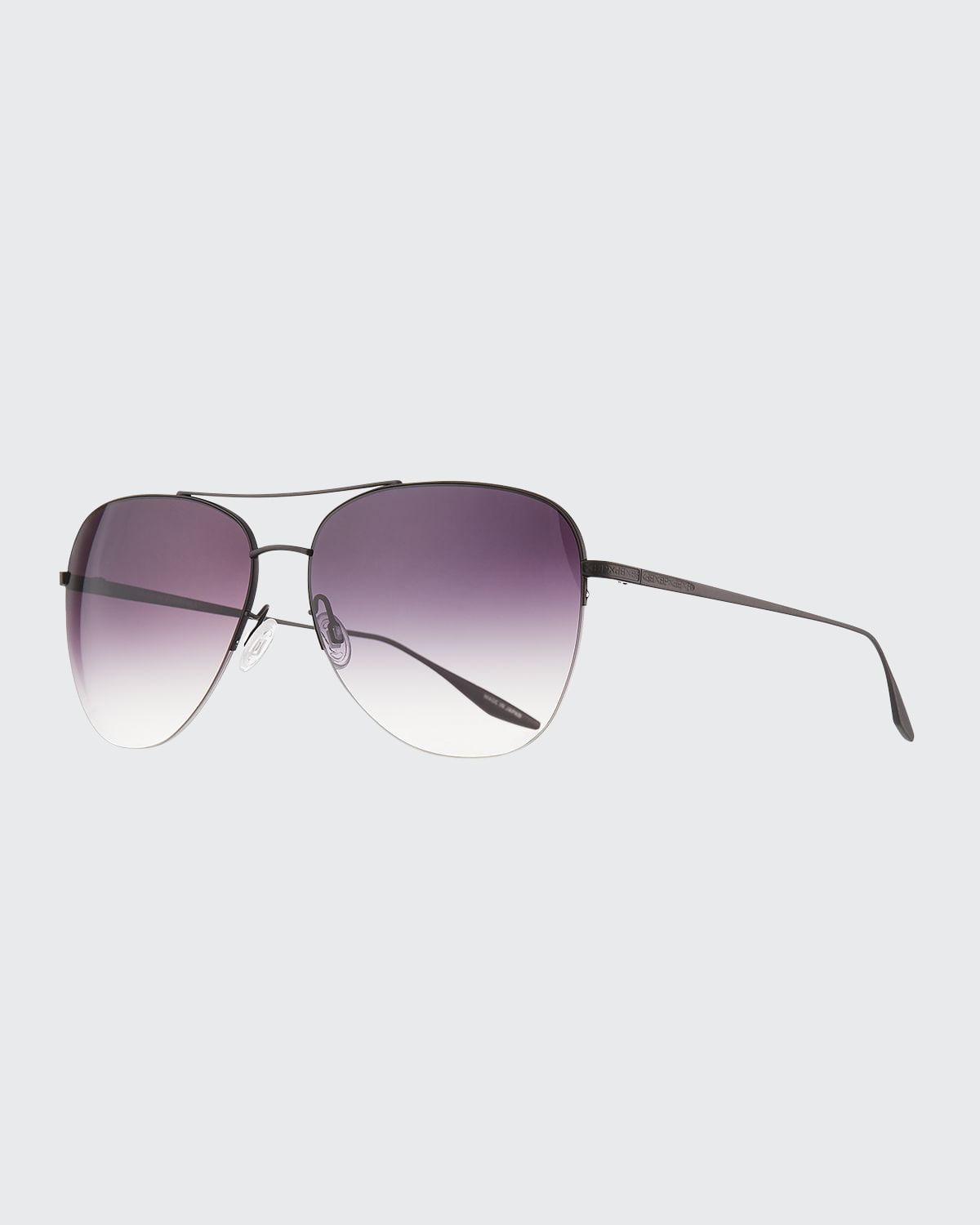 Barton Perreira Chevalier Semi-Rimless Metal Aviator Sunglasses