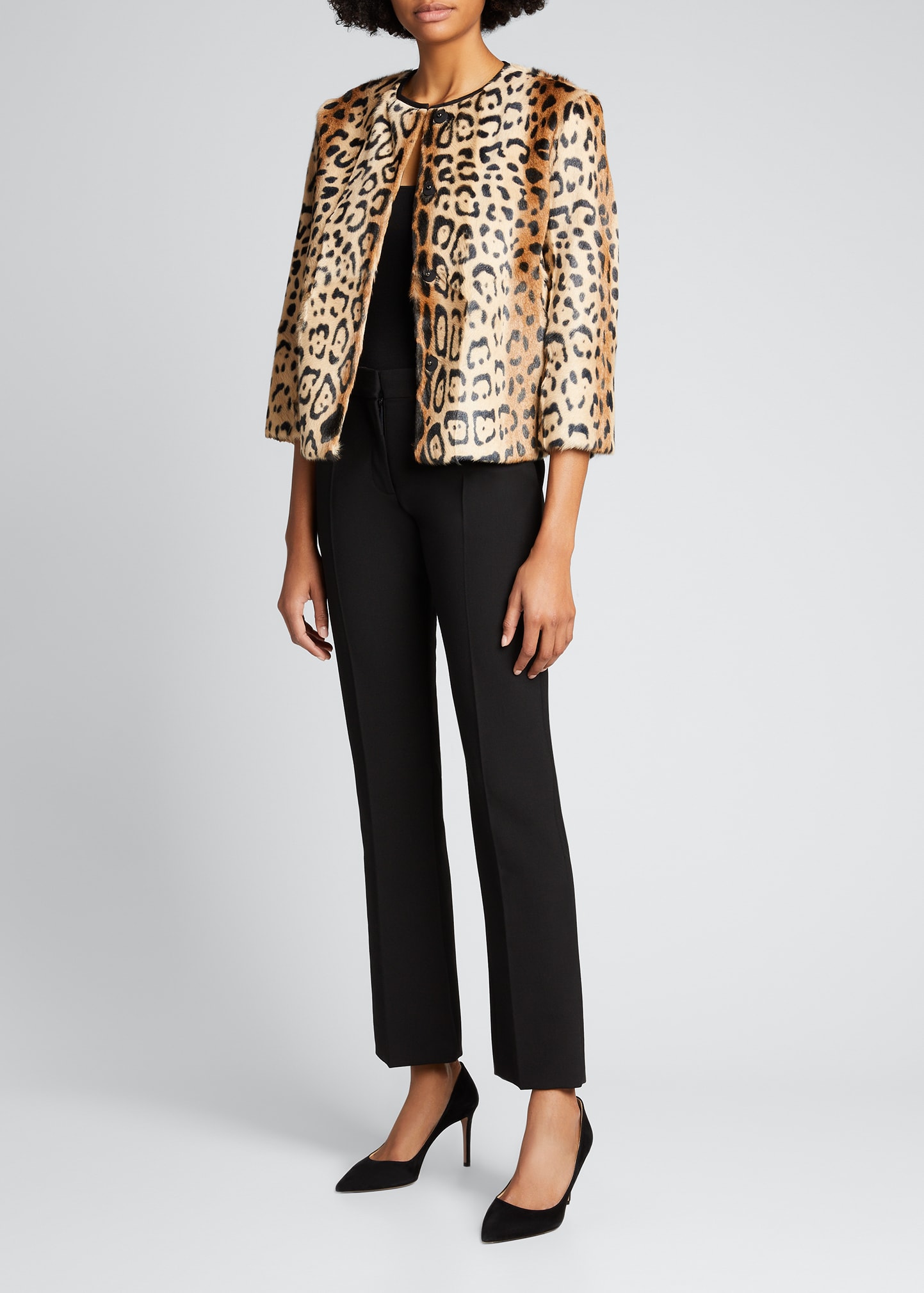 Kelli Kouri Leopard-Print Goatskin Jacket