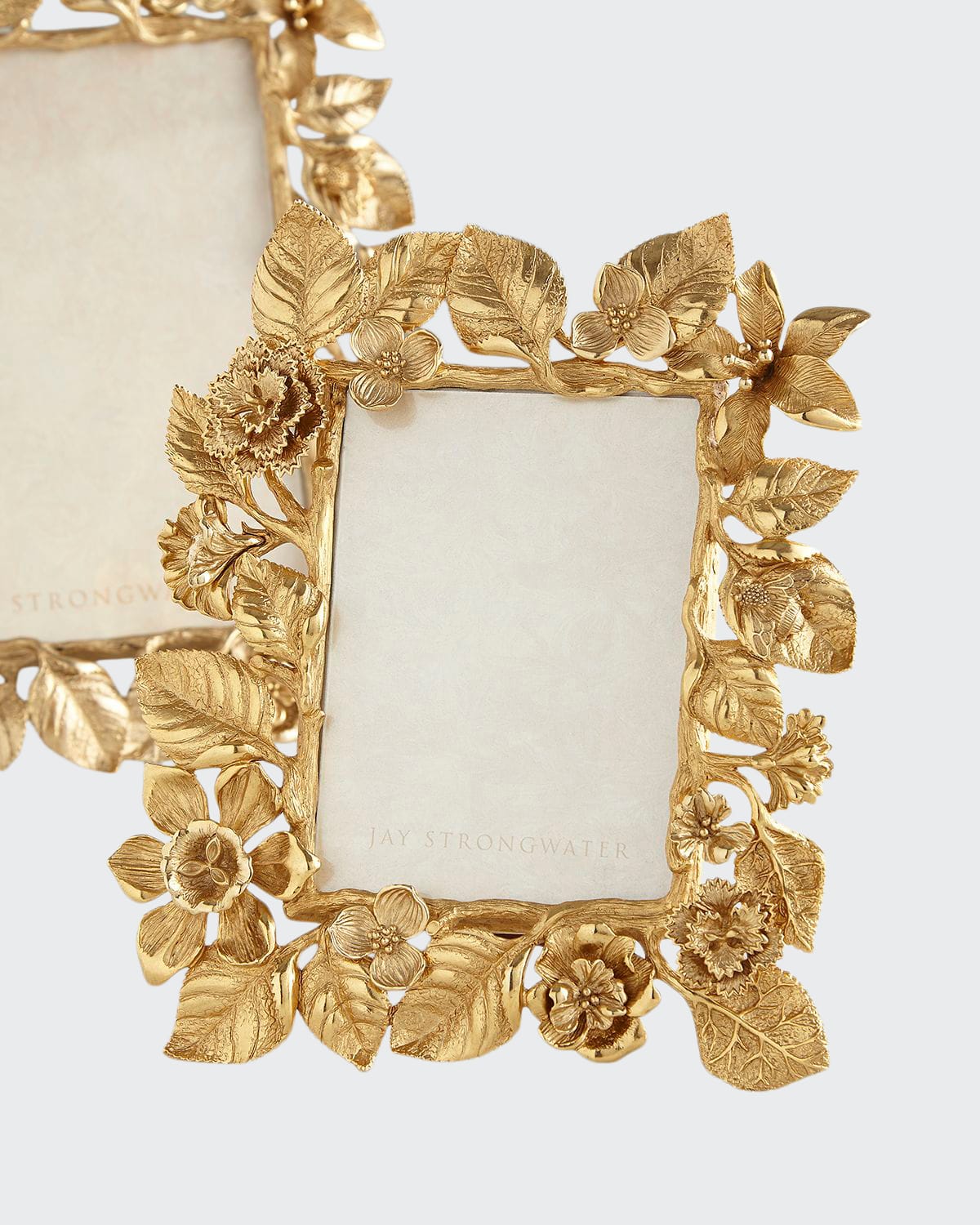 Jay Strongwater Dutch Floral Frame Composition, 5" X 7" In Gold