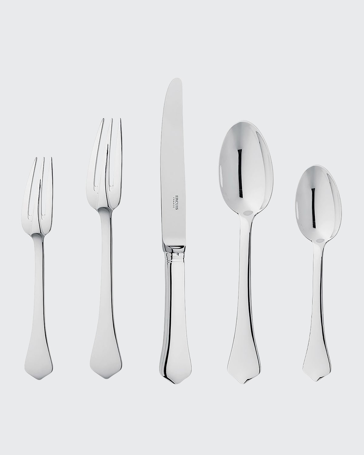 Ercuis Brantome Silver Plated 5-piece Flatware Place Setting In Silver