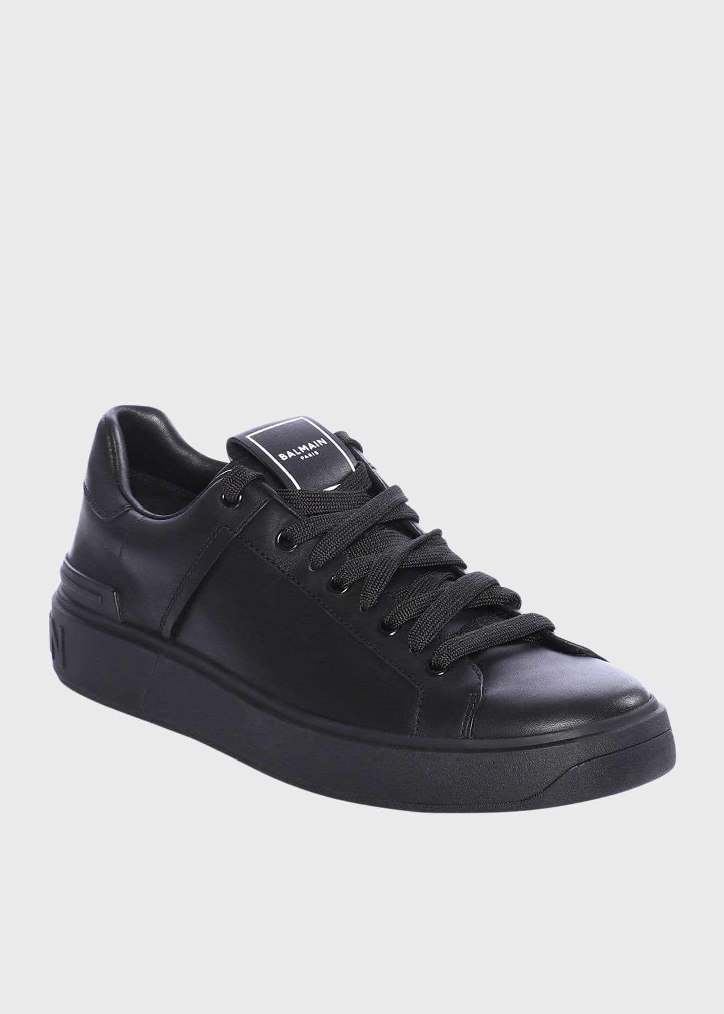 Leather, neoprene and suede B-Bold low-top sneakers black - Men
