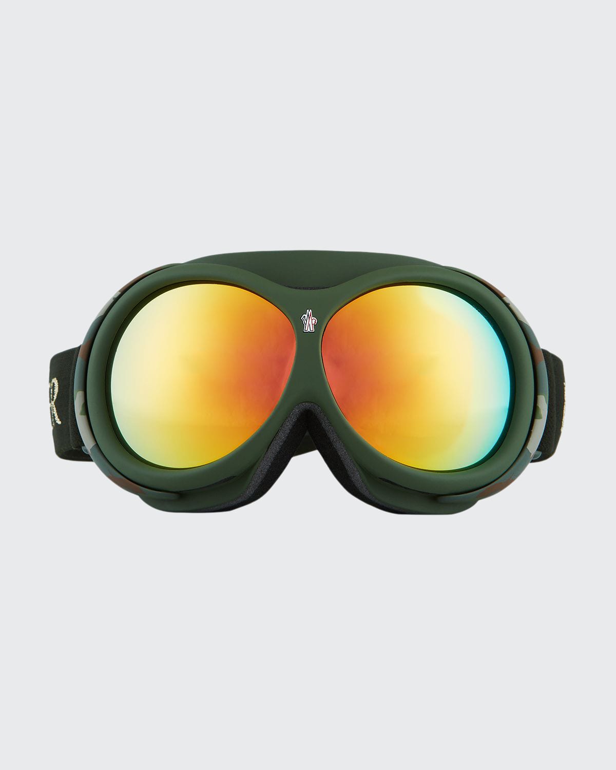 Moncler Men's Grenoble Goggles In Matte Green Gold