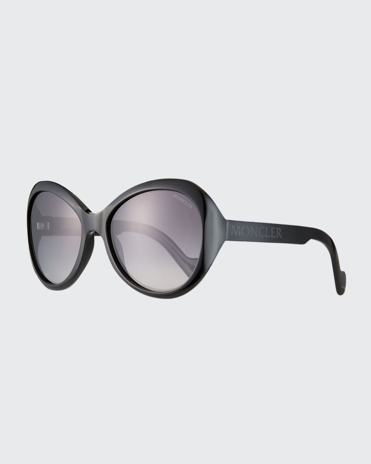 Moncler Acetate Butterfly Sunglasses In Black / Smoke