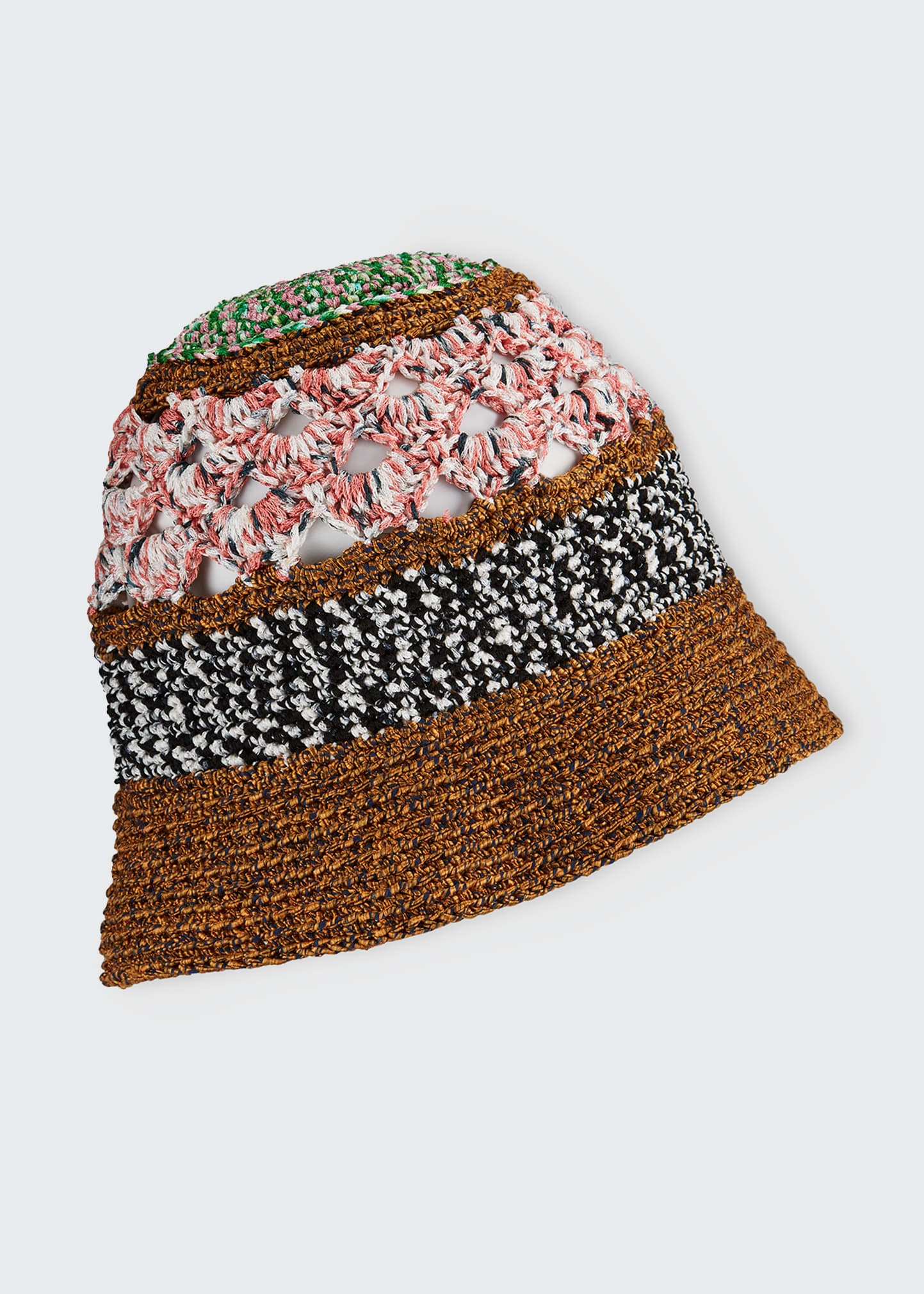Mixed-Pattern Bucket Hat