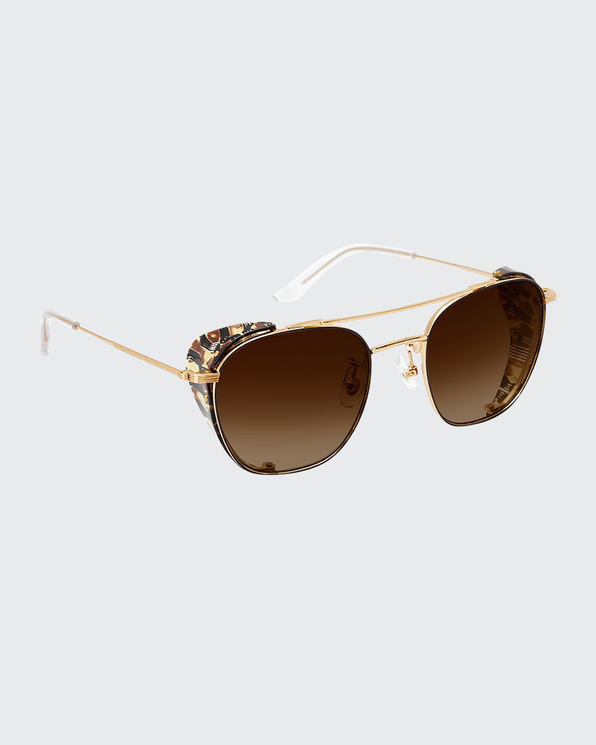 Krewe Earhart 24k Gold-plated Metal Aviator Sunglasses In Matte Black
